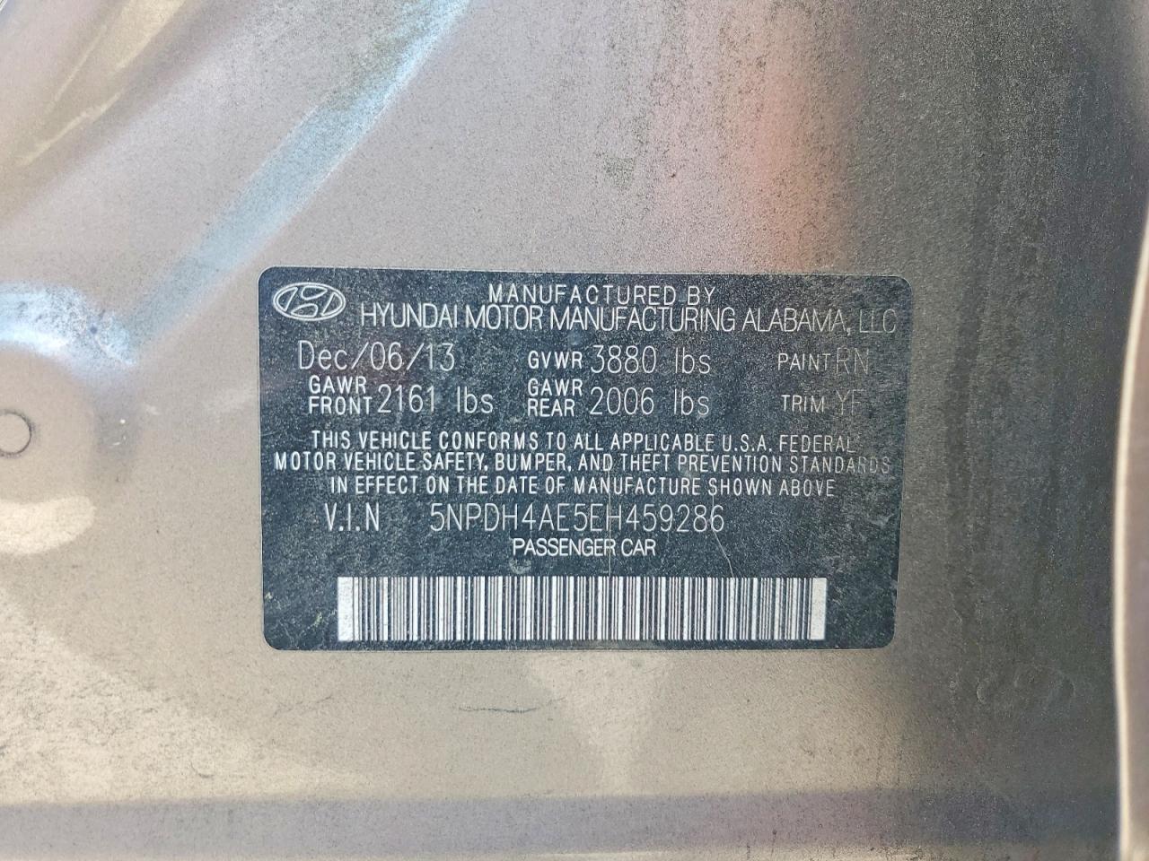 2014 Hyundai Elantra Se Silver vin: 5NPDH4AE5EH459286