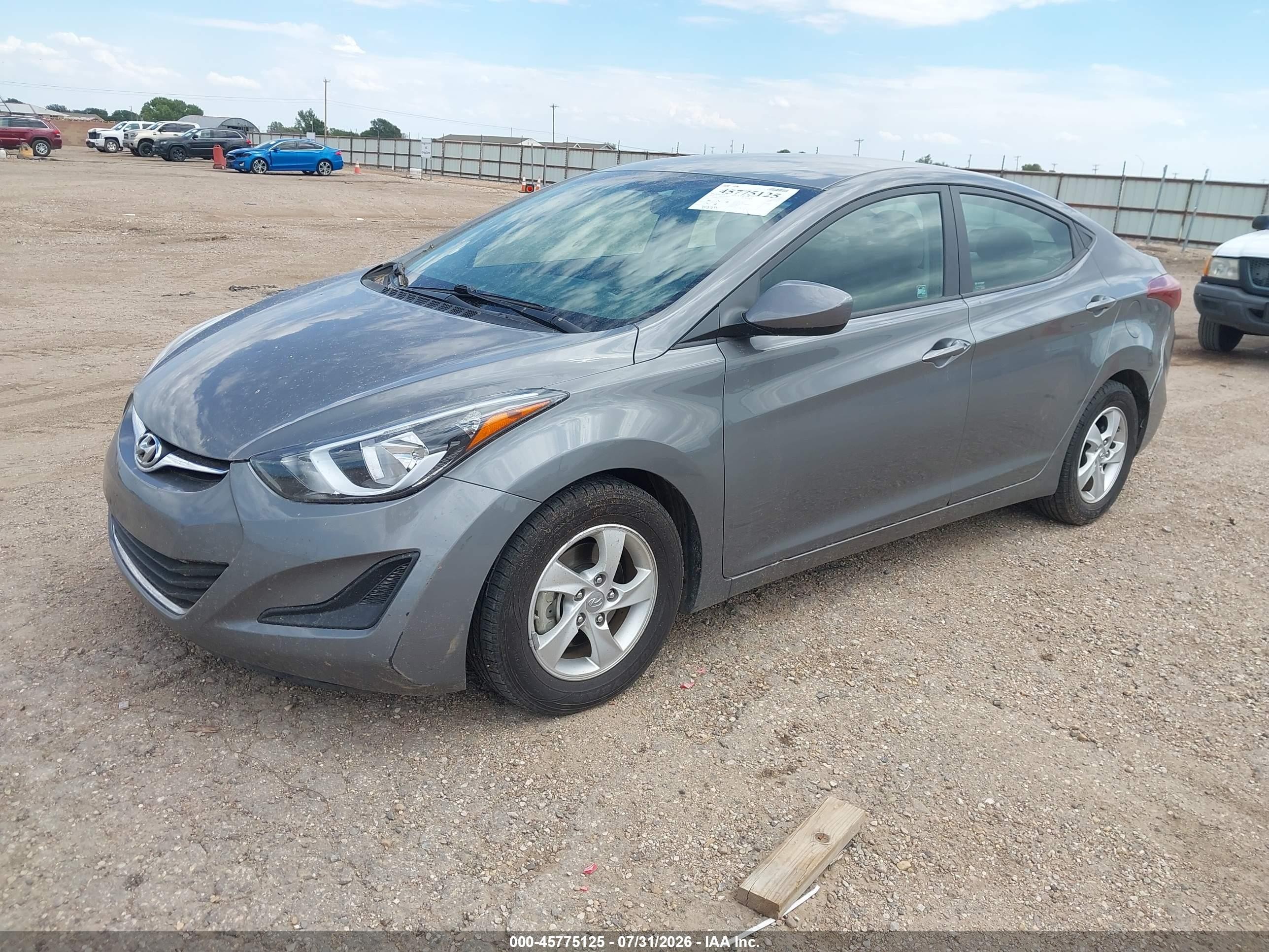 2014 Hyundai Elantra Se Gray vin: 5NPDH4AE5EH467078