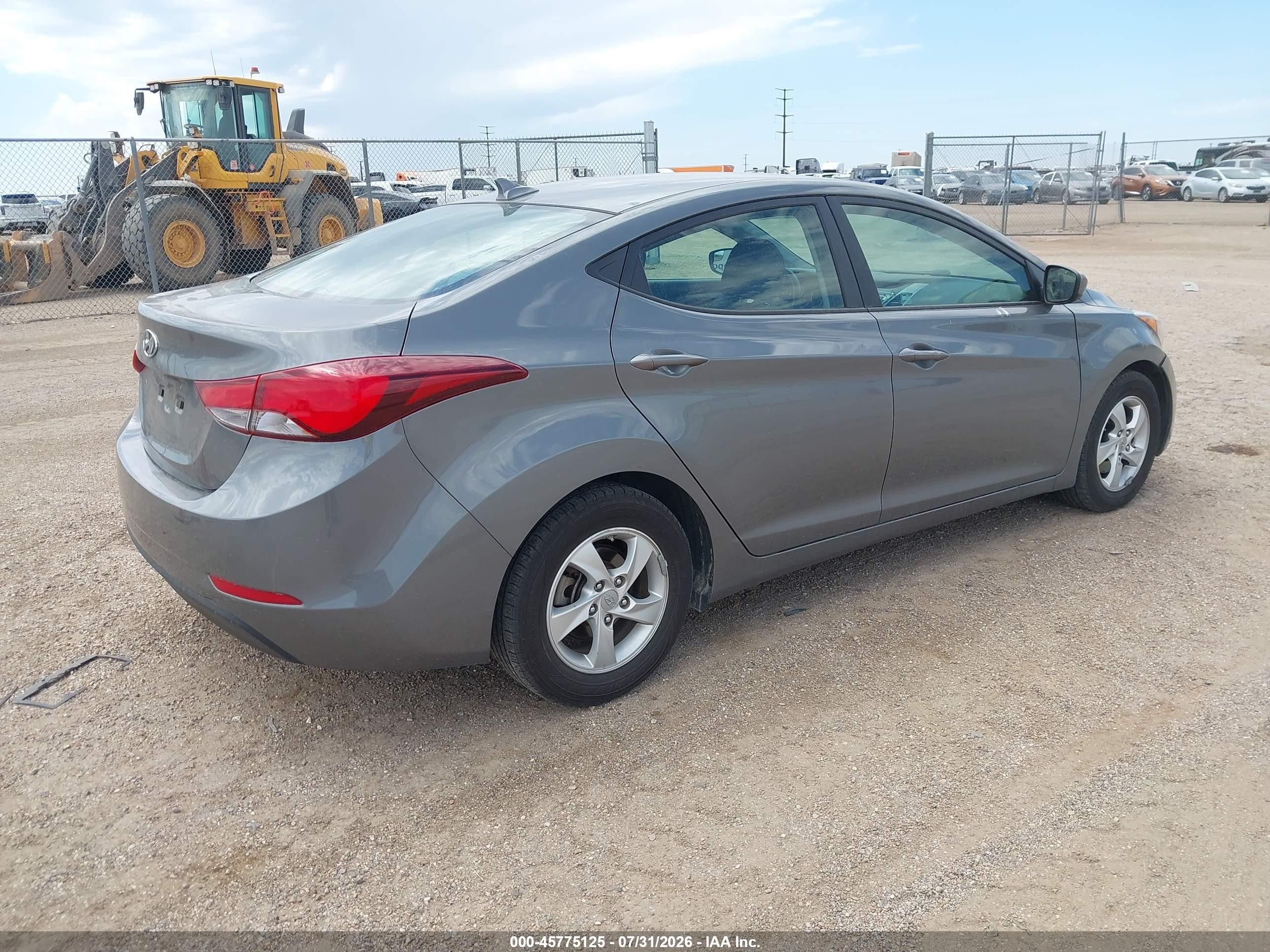 2014 Hyundai Elantra Se Gray vin: 5NPDH4AE5EH467078
