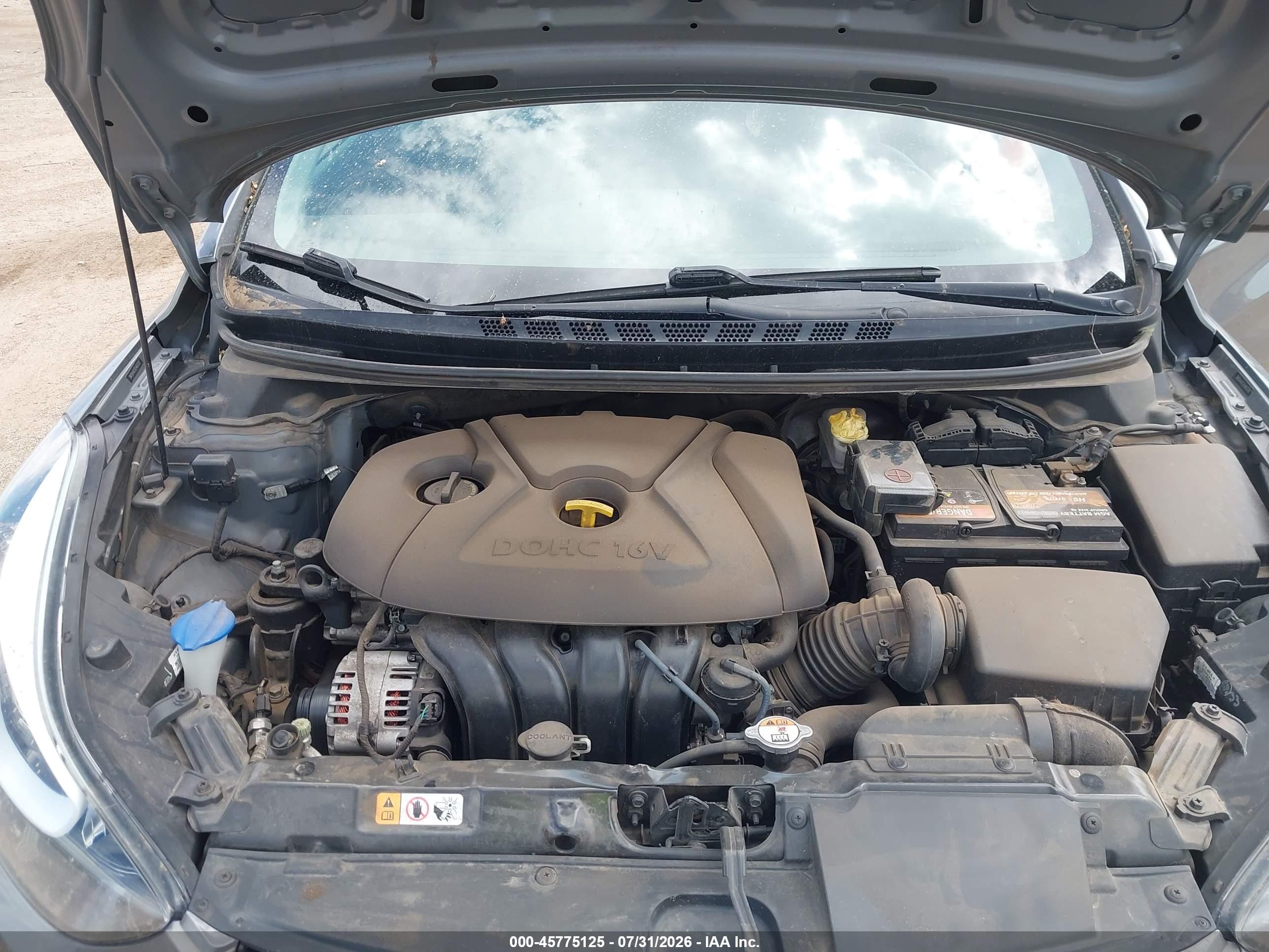 2014 Hyundai Elantra Se Gray vin: 5NPDH4AE5EH467078