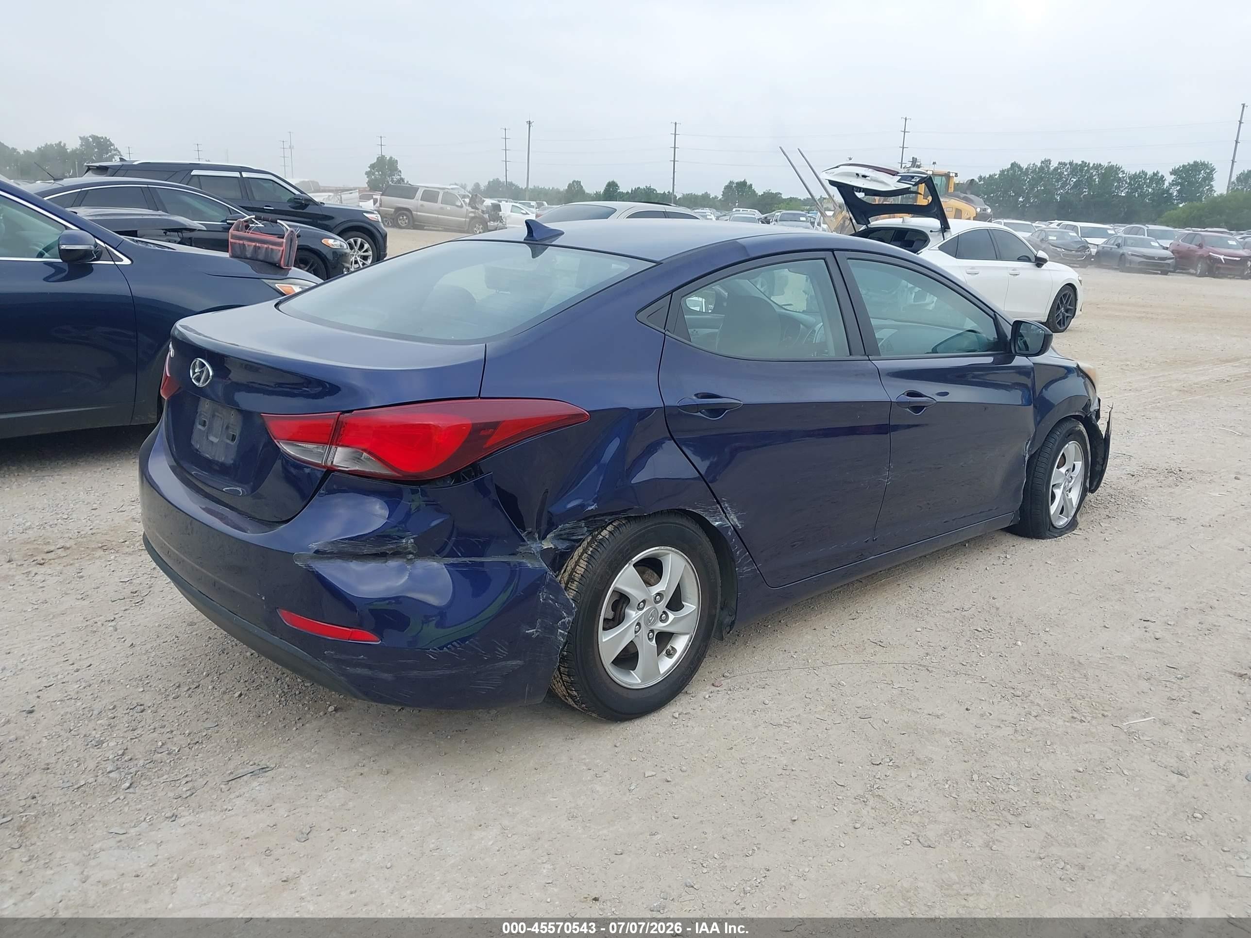 2014 Hyundai Elantra Se Blue vin: 5NPDH4AE5EH475438