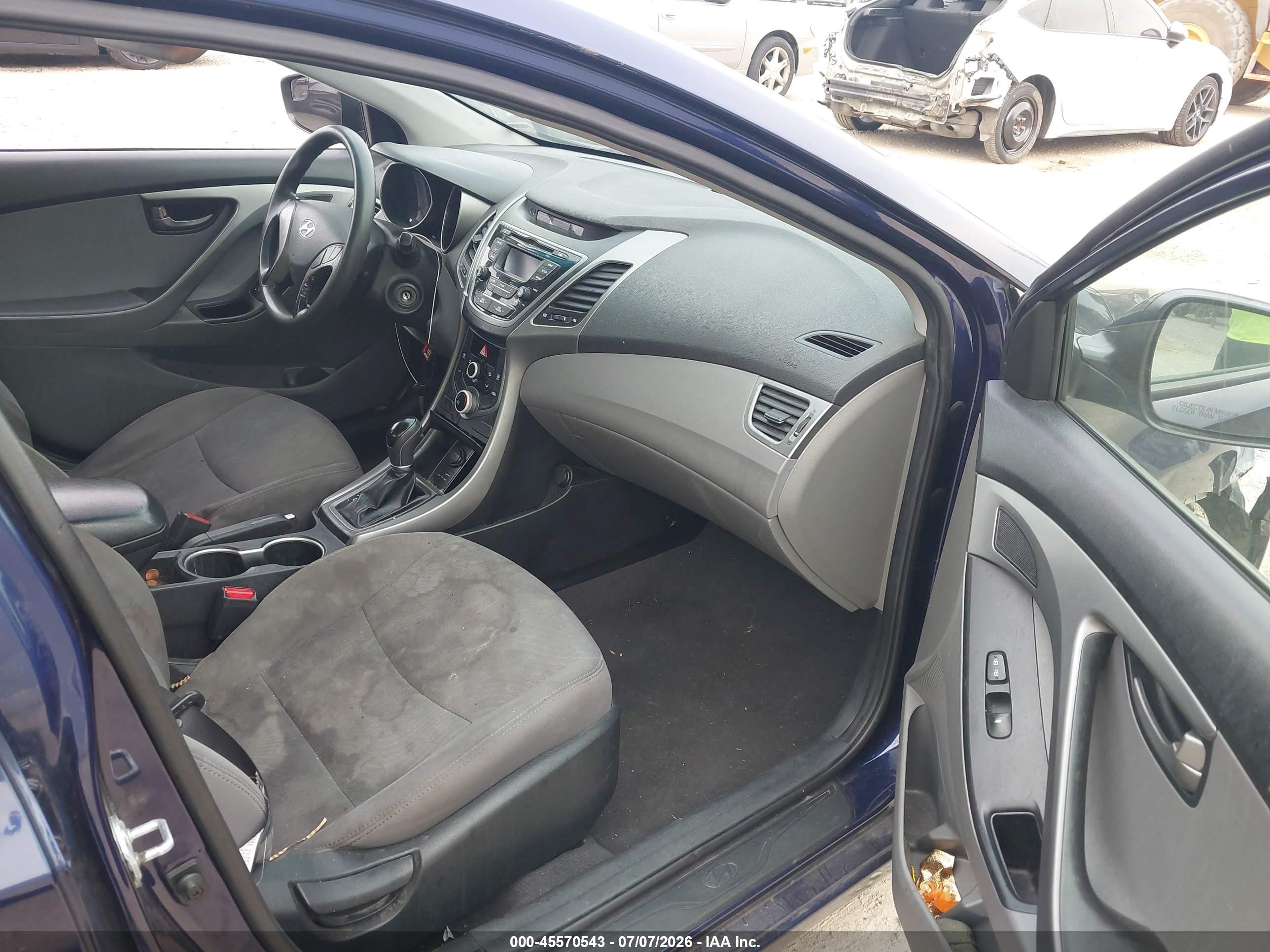 2014 Hyundai Elantra Se Blue vin: 5NPDH4AE5EH475438