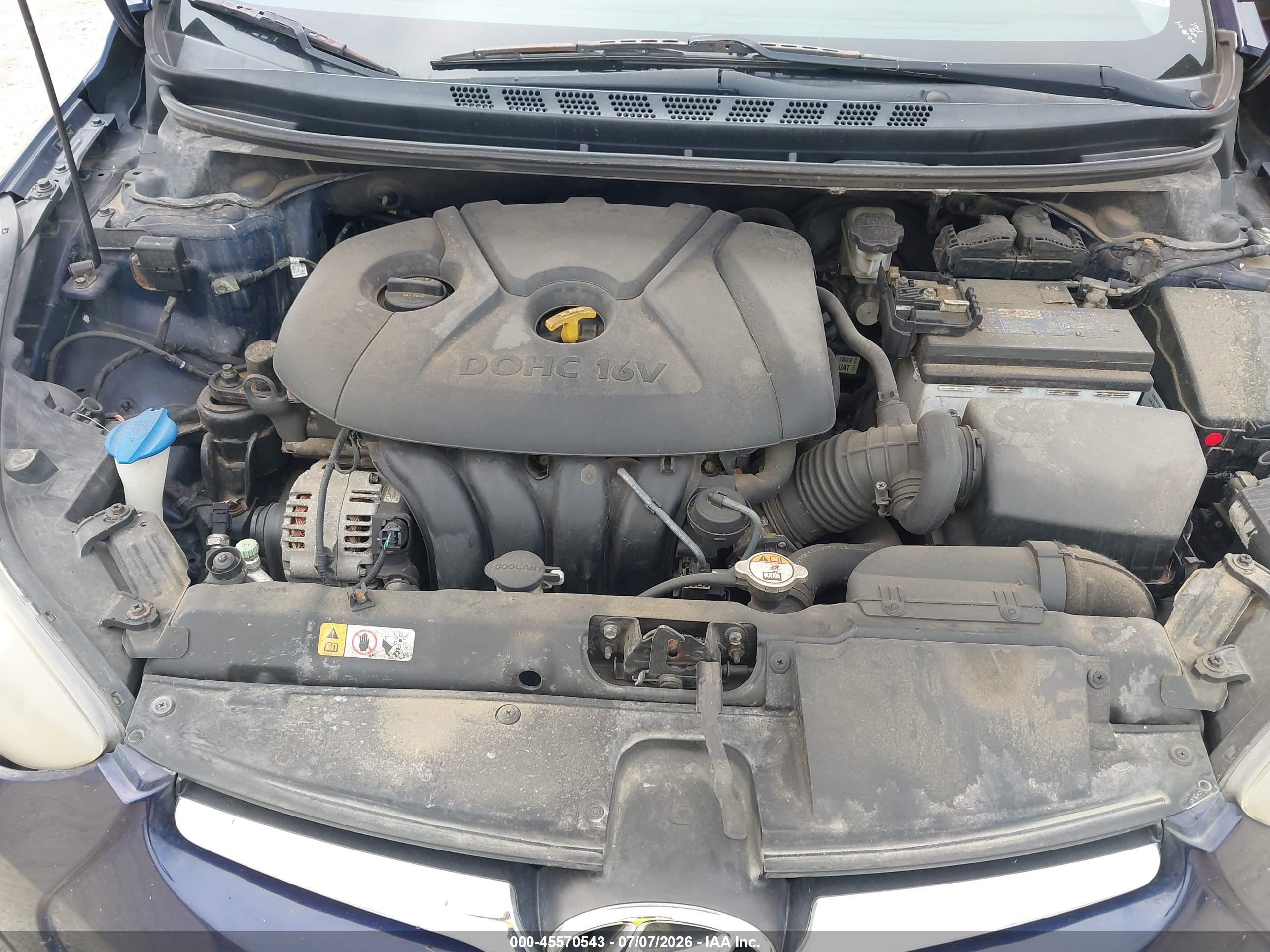 2014 Hyundai Elantra Se Blue vin: 5NPDH4AE5EH475438
