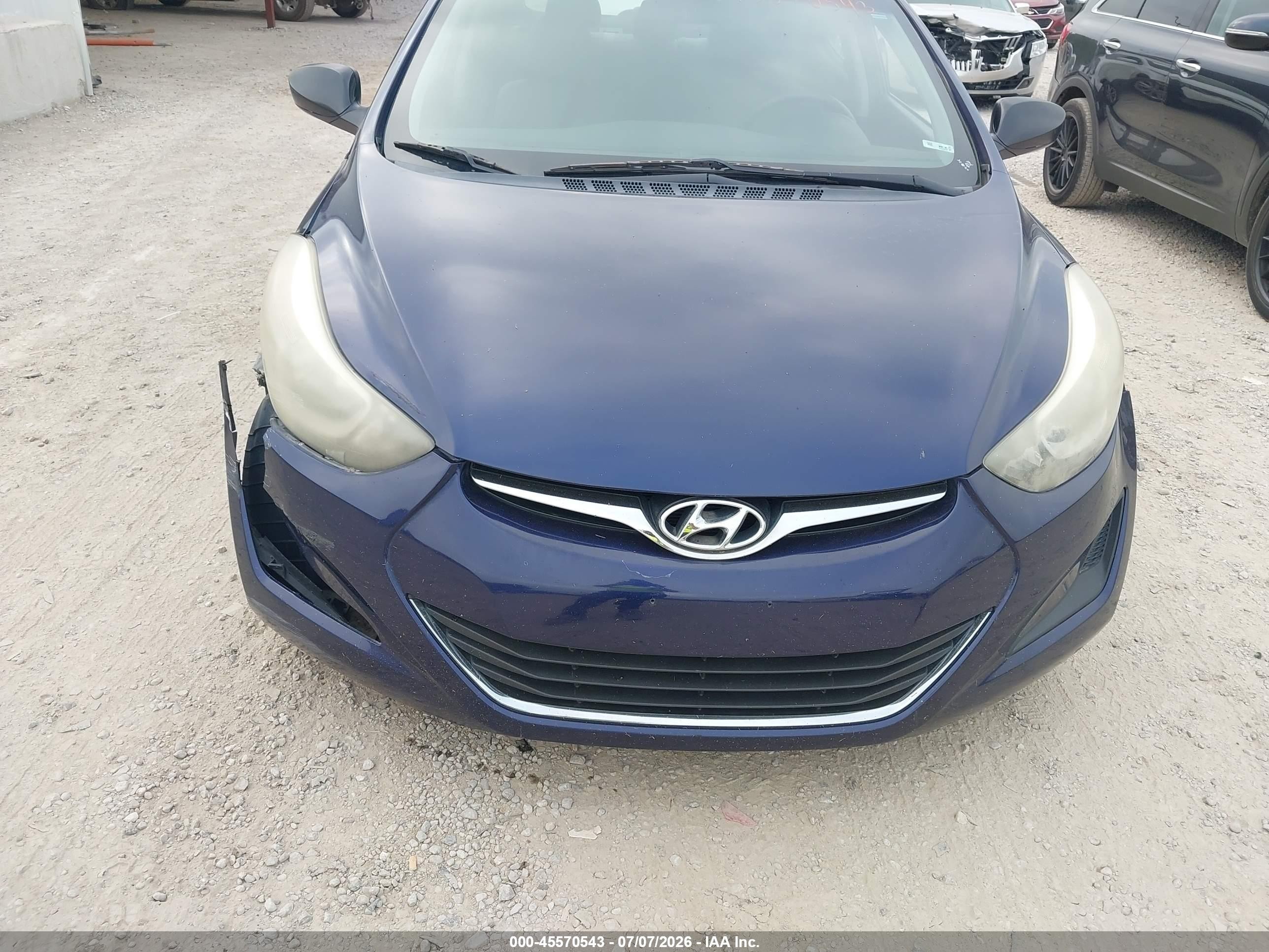 2014 Hyundai Elantra Se Blue vin: 5NPDH4AE5EH475438