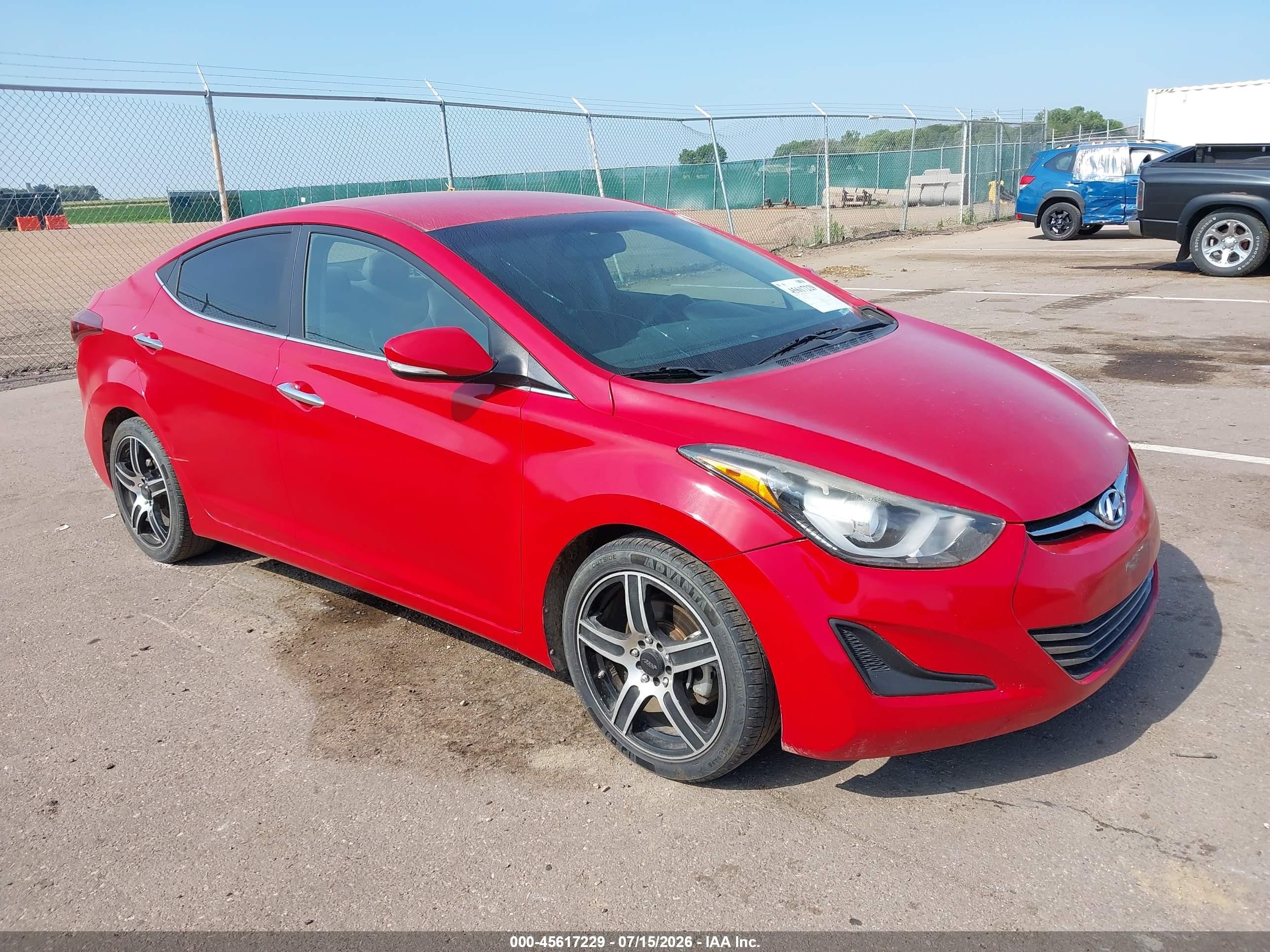2014 Hyundai Elantra Limited Red vin: 5NPDH4AE5EH476444