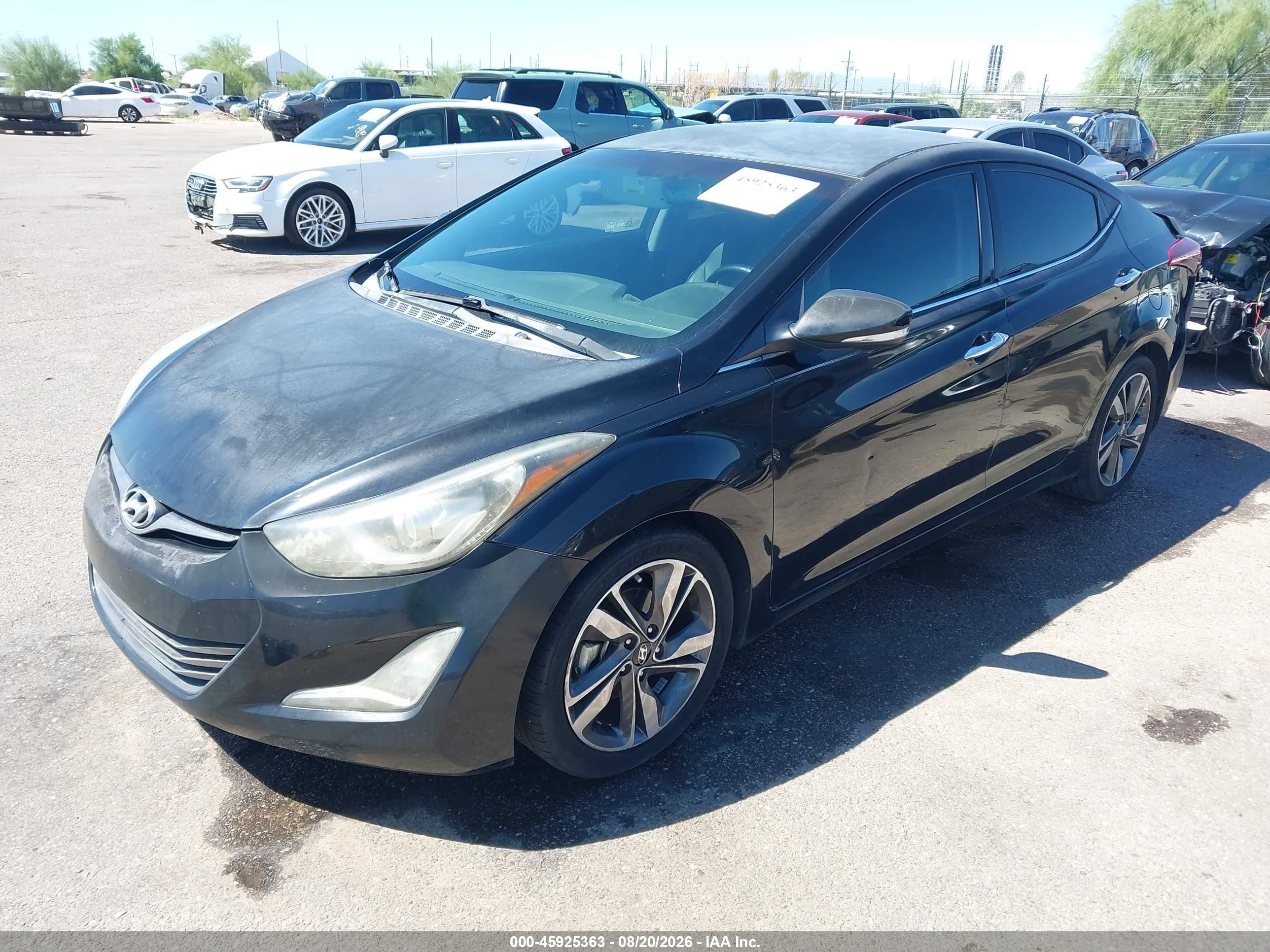 2014 Hyundai Elantra Limited Черный vin: 5NPDH4AE5EH482065