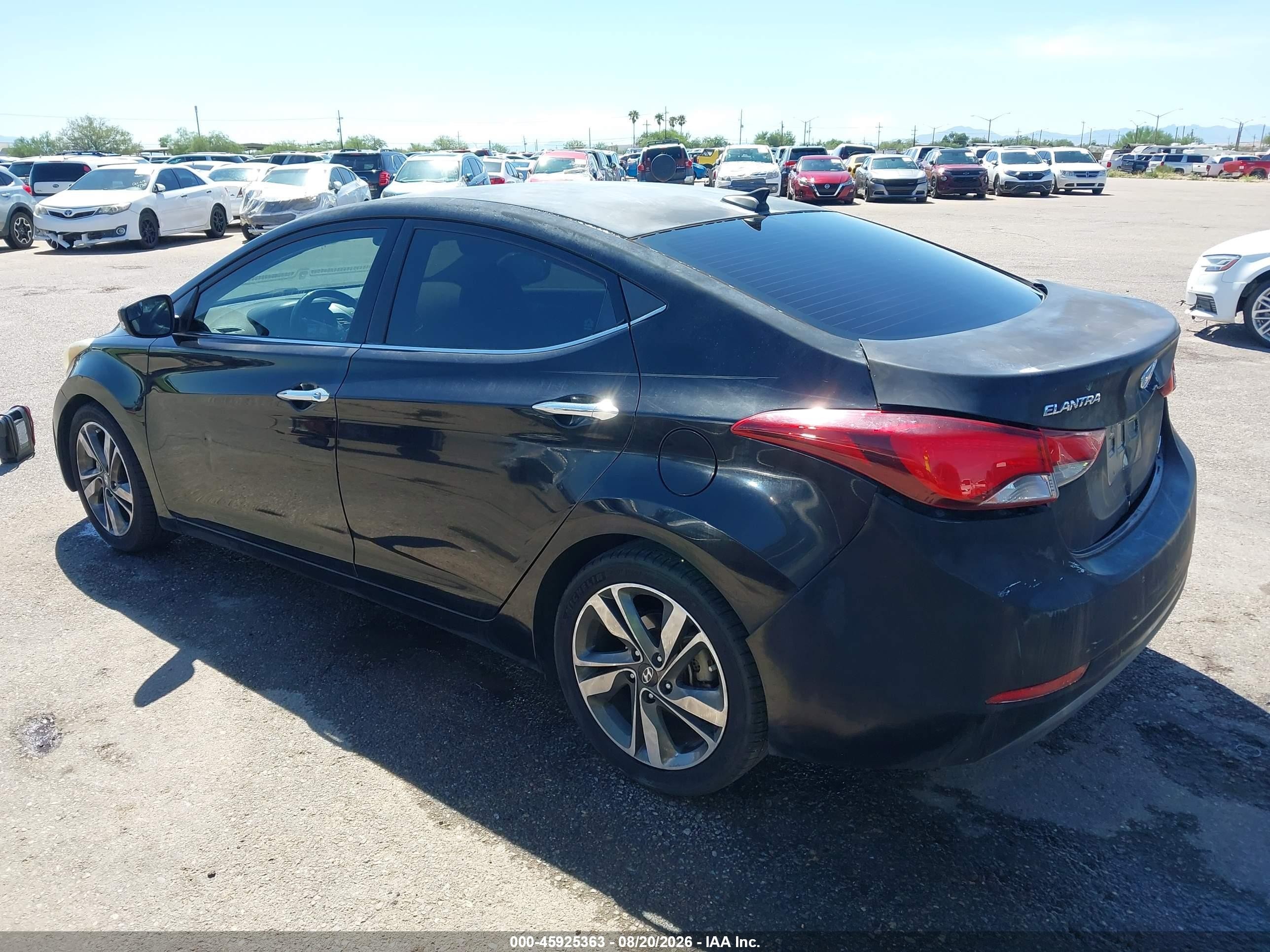 2014 Hyundai Elantra Limited Черный vin: 5NPDH4AE5EH482065