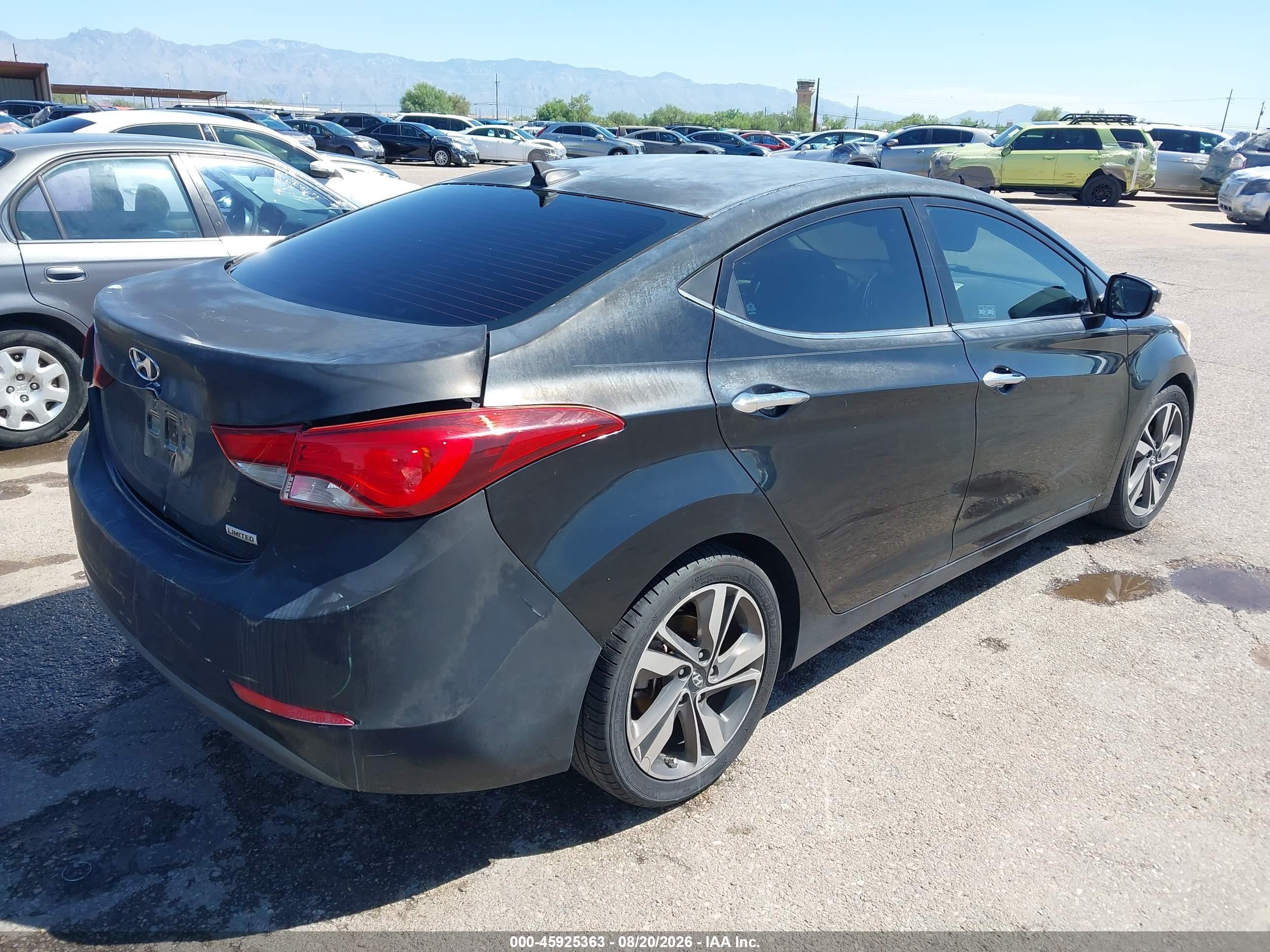 2014 Hyundai Elantra Limited Черный vin: 5NPDH4AE5EH482065