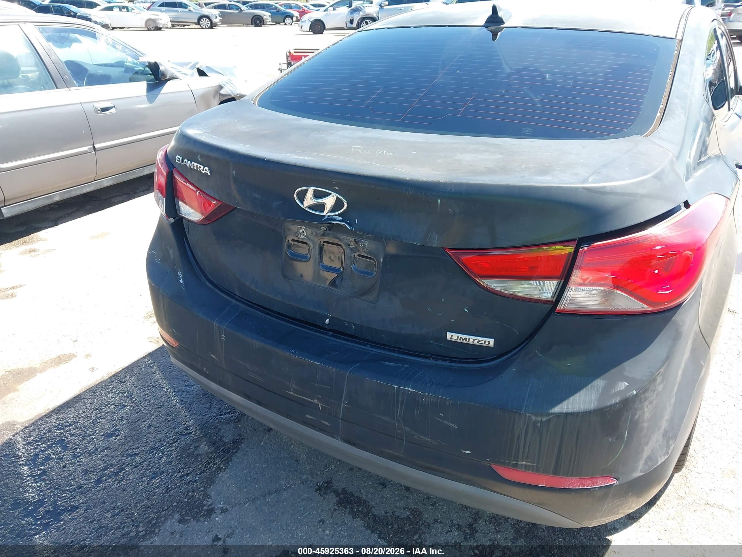 2014 Hyundai Elantra Limited Черный vin: 5NPDH4AE5EH482065