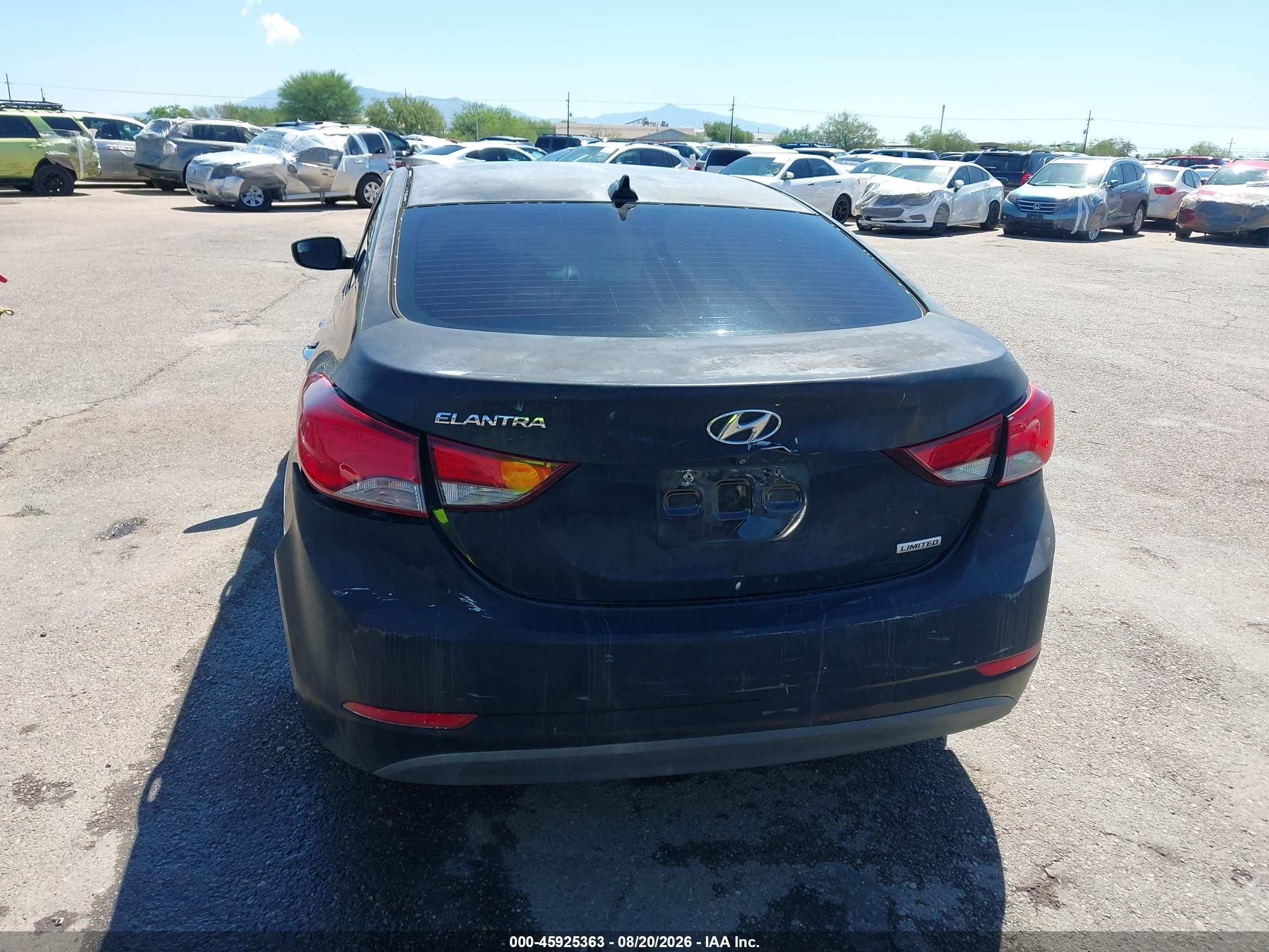 2014 Hyundai Elantra Limited Черный vin: 5NPDH4AE5EH482065
