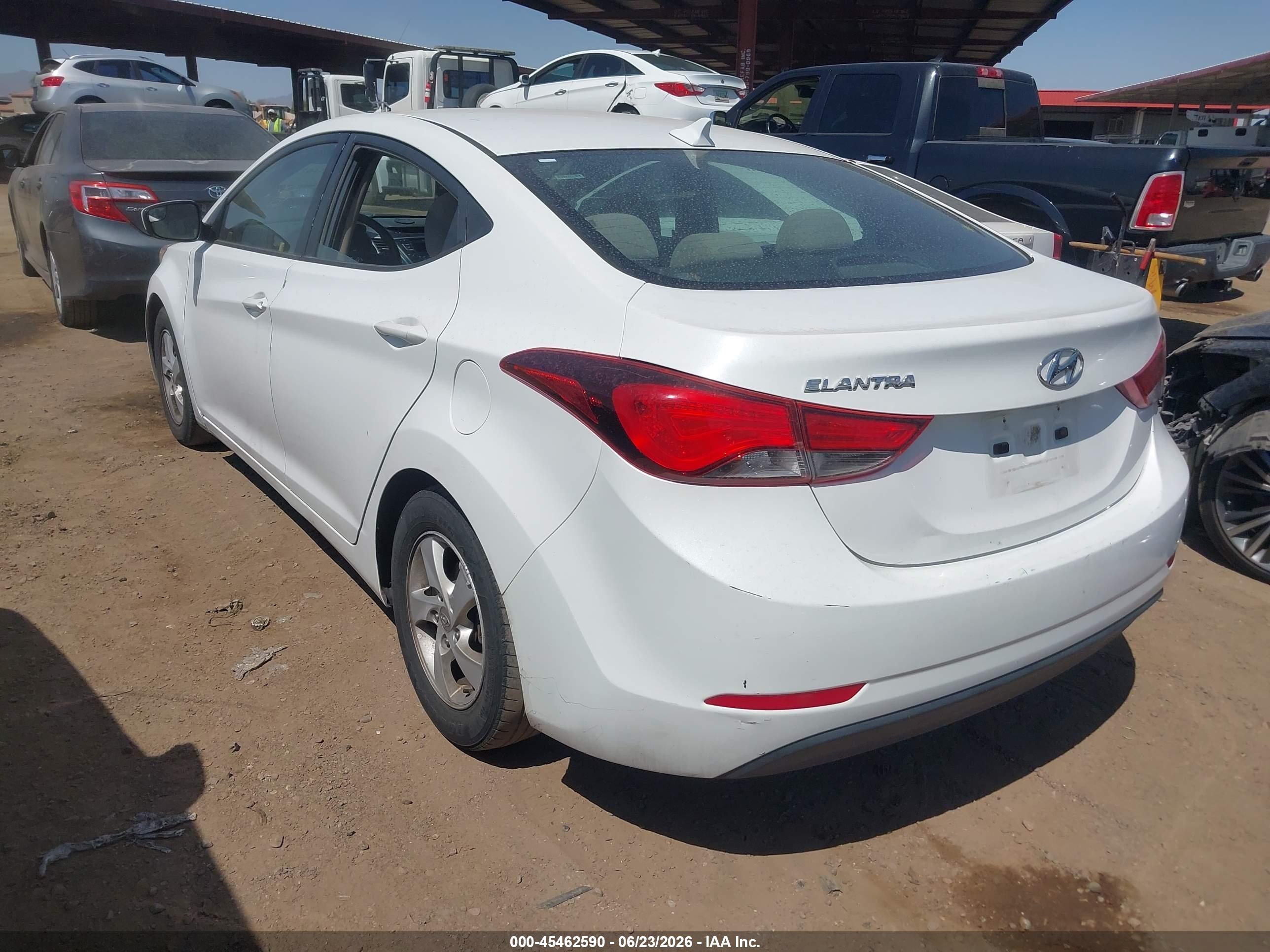 2014 Hyundai Elantra Se White vin: 5NPDH4AE5EH484043