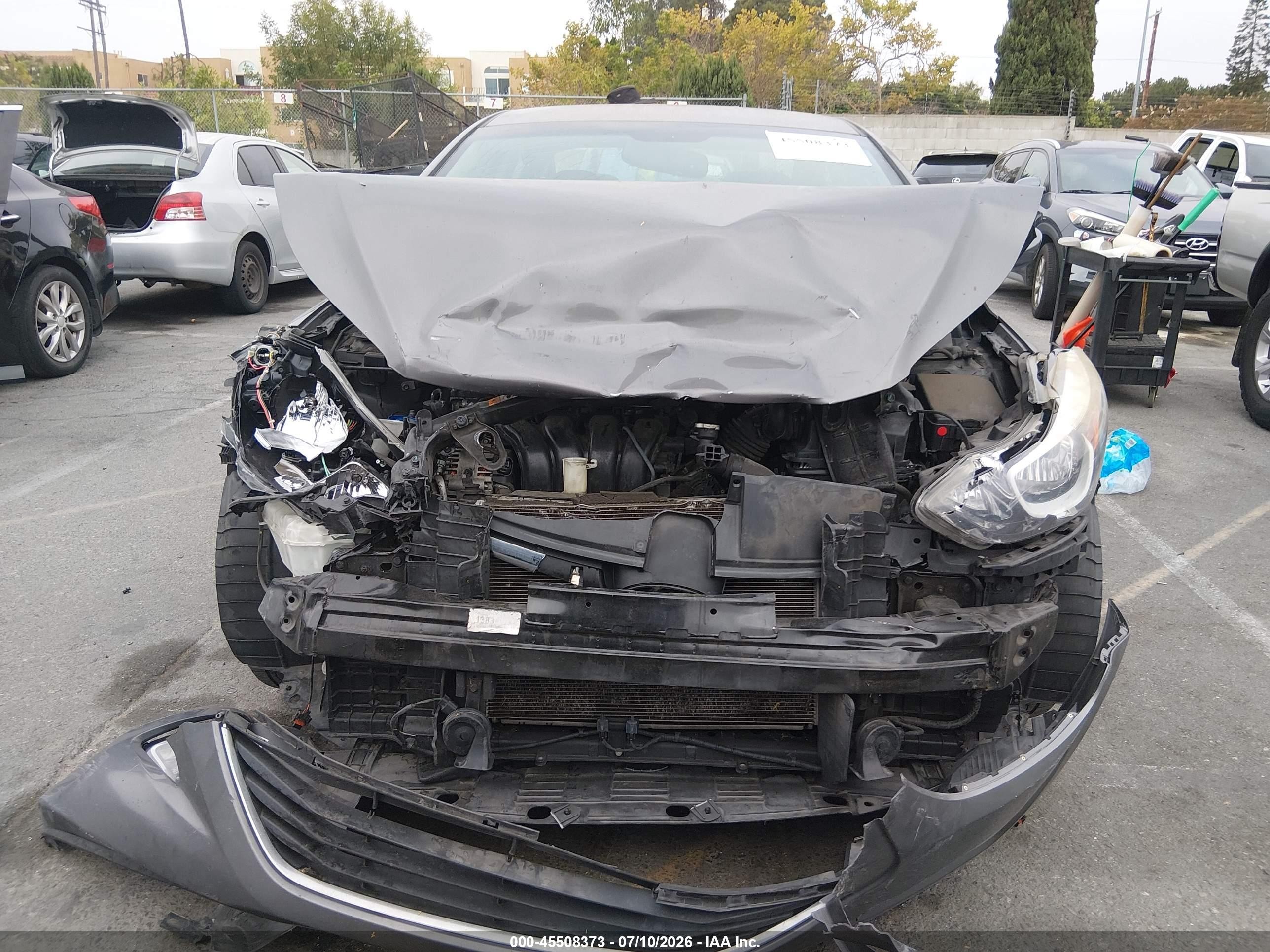 2014 Hyundai Elantra Se Gray vin: 5NPDH4AE5EH500967
