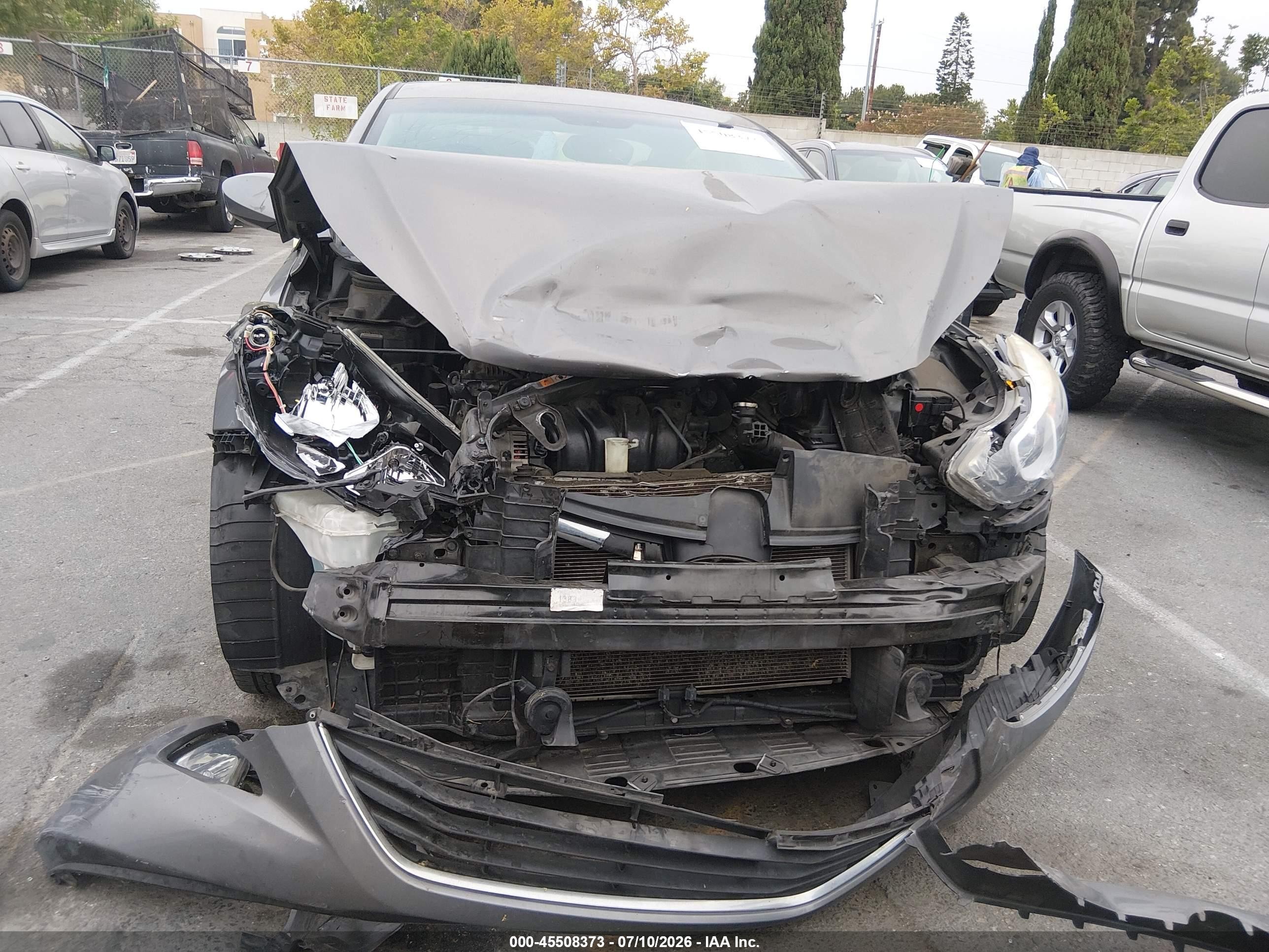2014 Hyundai Elantra Se Gray vin: 5NPDH4AE5EH500967