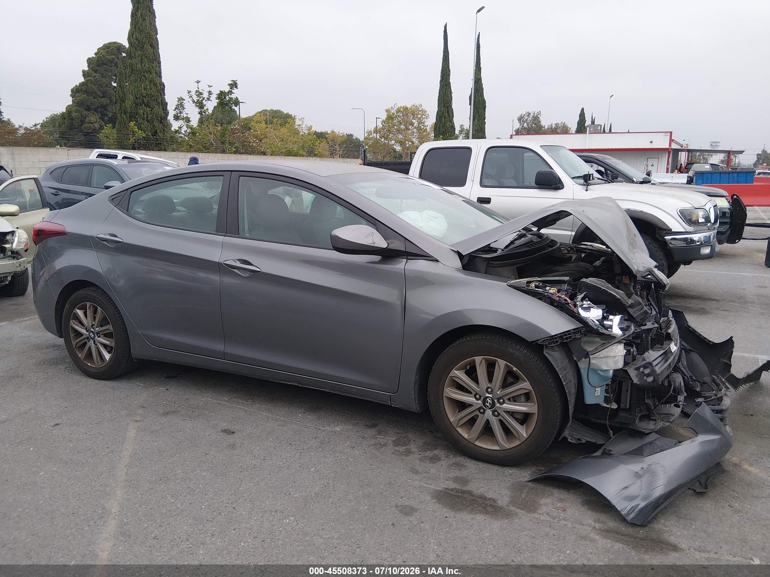 2014 Hyundai Elantra Se Gray vin: 5NPDH4AE5EH500967
