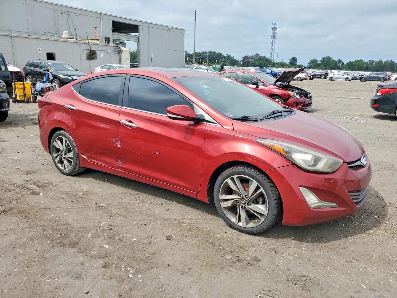2014 Hyundai Elantra Limited Красный vin: 5NPDH4AE5EH501195