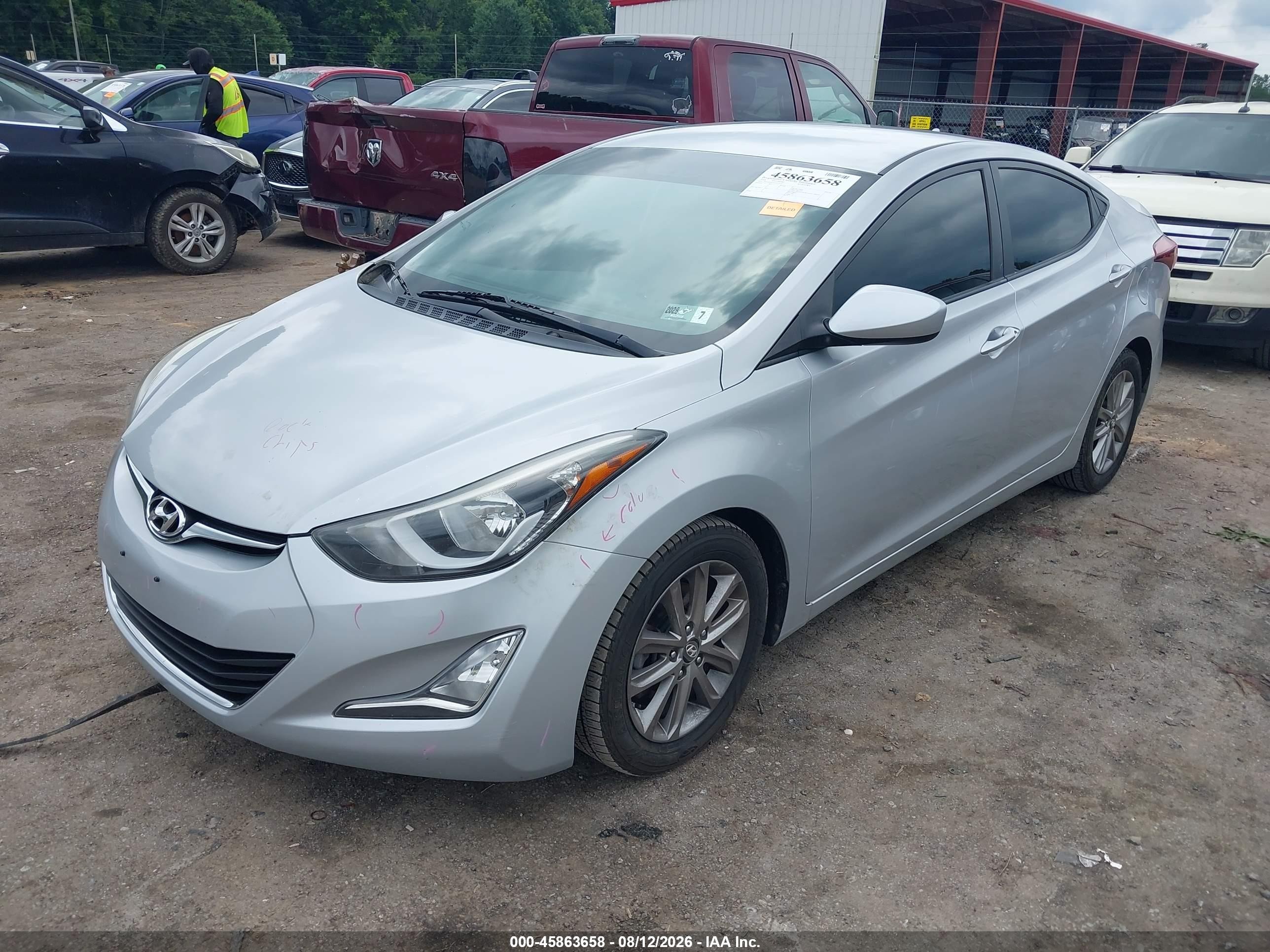 2014 Hyundai Elantra Se Silver vin: 5NPDH4AE5EH518773