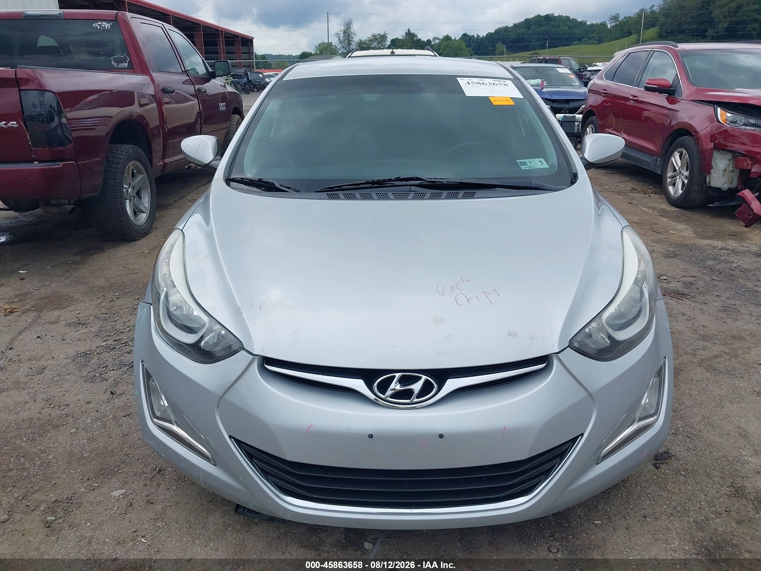2014 Hyundai Elantra Se Silver vin: 5NPDH4AE5EH518773