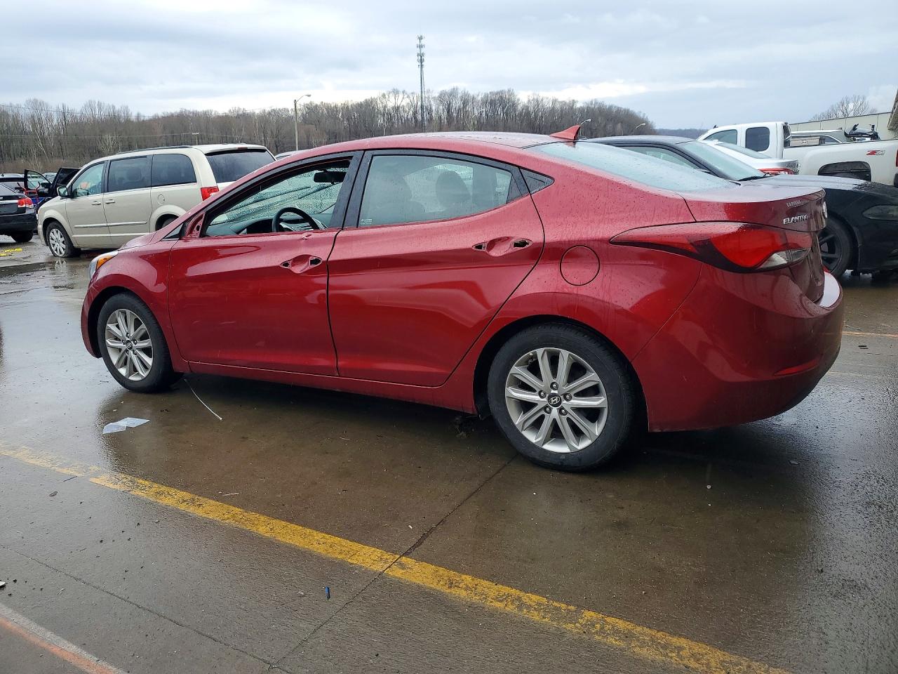 2014 Hyundai Elantra Se Red vin: 5NPDH4AE5EH537887