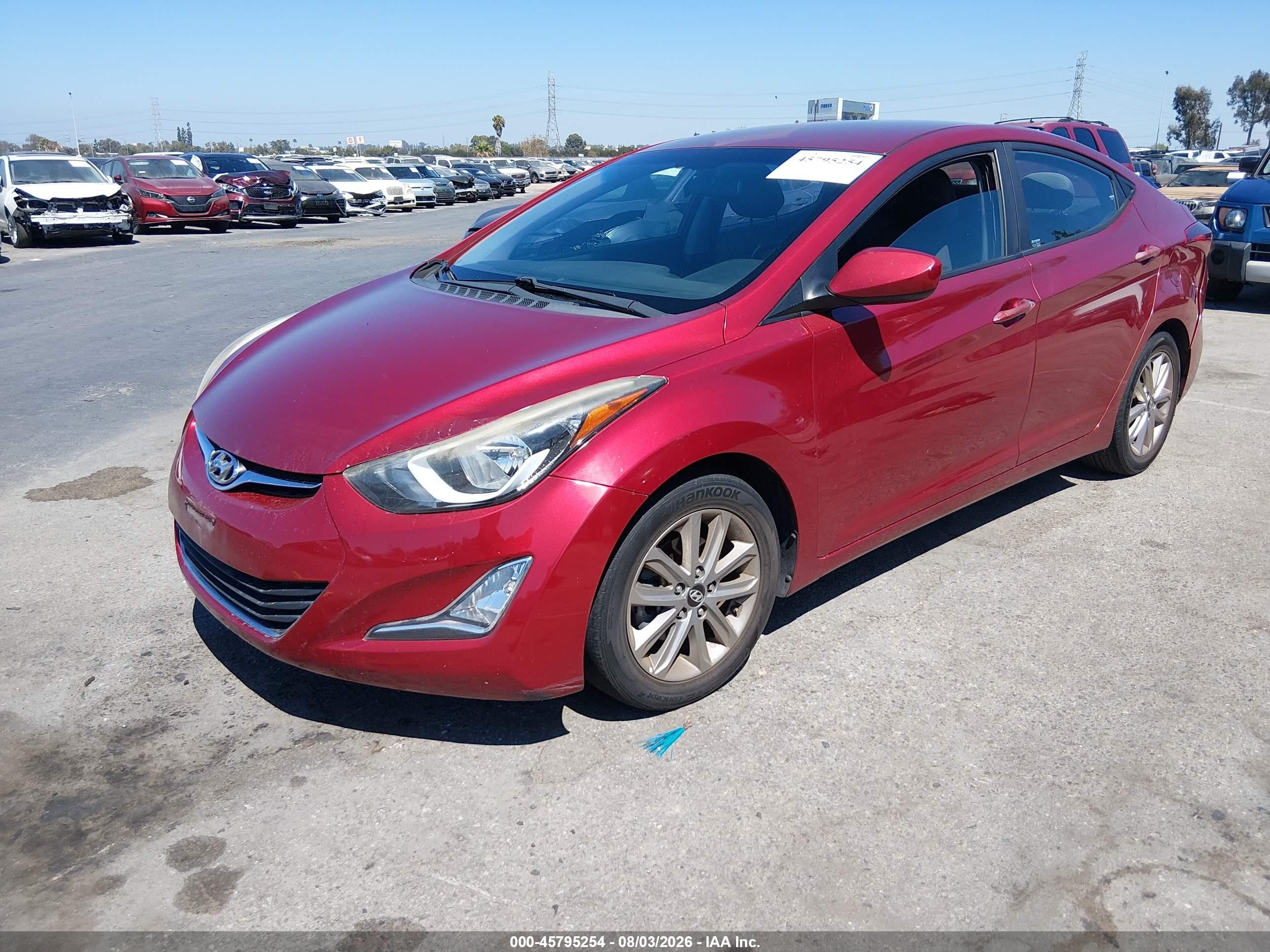 2014 Hyundai Elantra Se Красный vin: 5NPDH4AE5EH539378