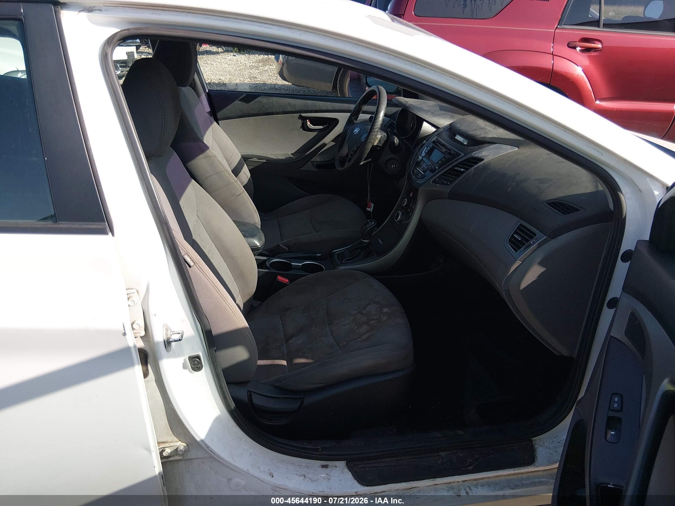 2015 Hyundai Elantra Se White vin: 5NPDH4AE5FH550432