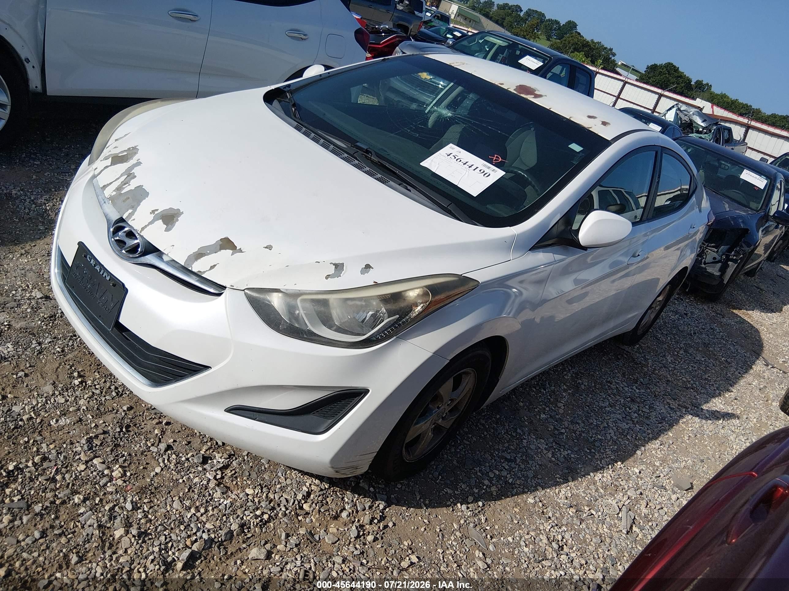 2015 Hyundai Elantra Se White vin: 5NPDH4AE5FH550432