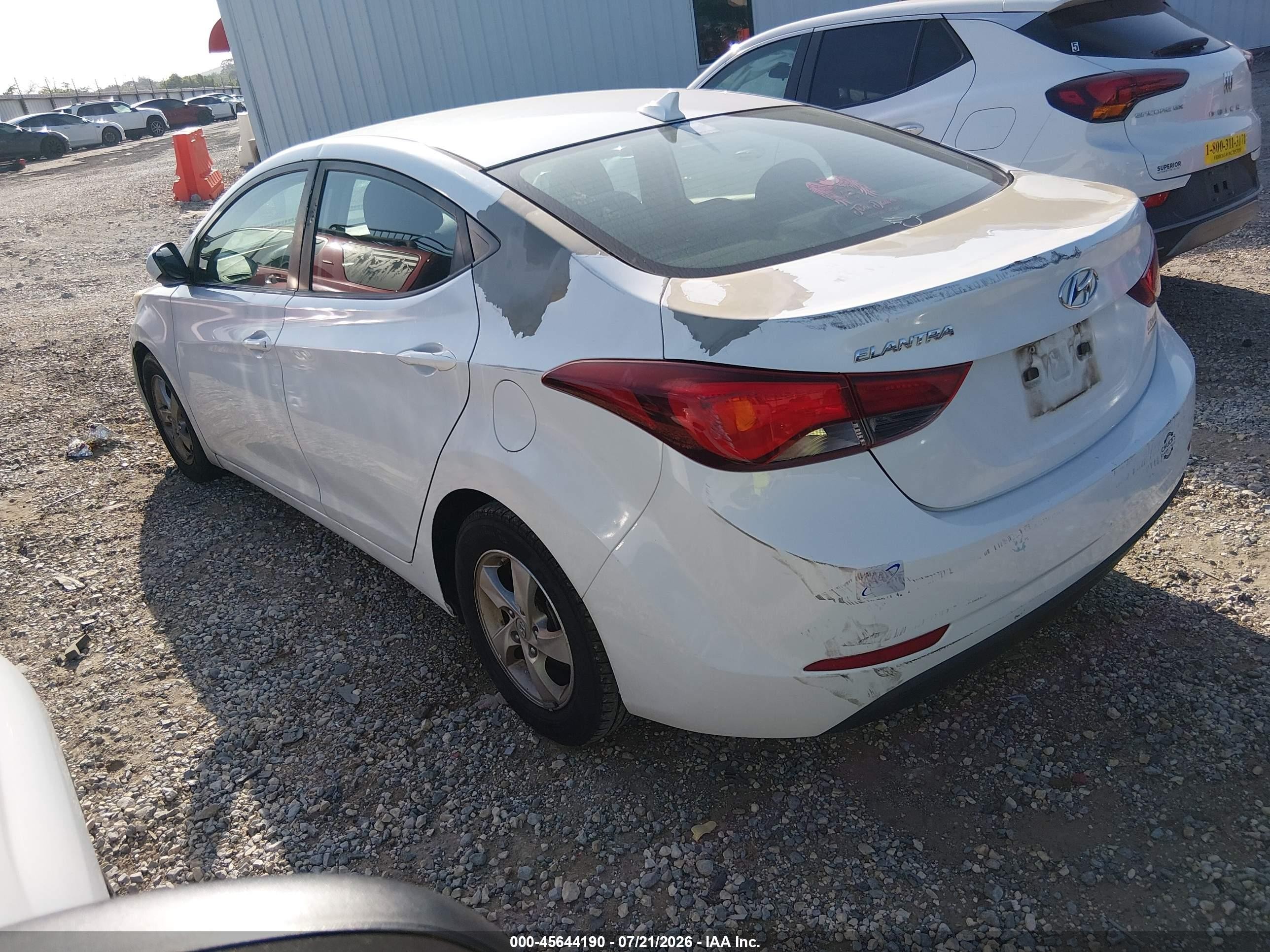 2015 Hyundai Elantra Se White vin: 5NPDH4AE5FH550432