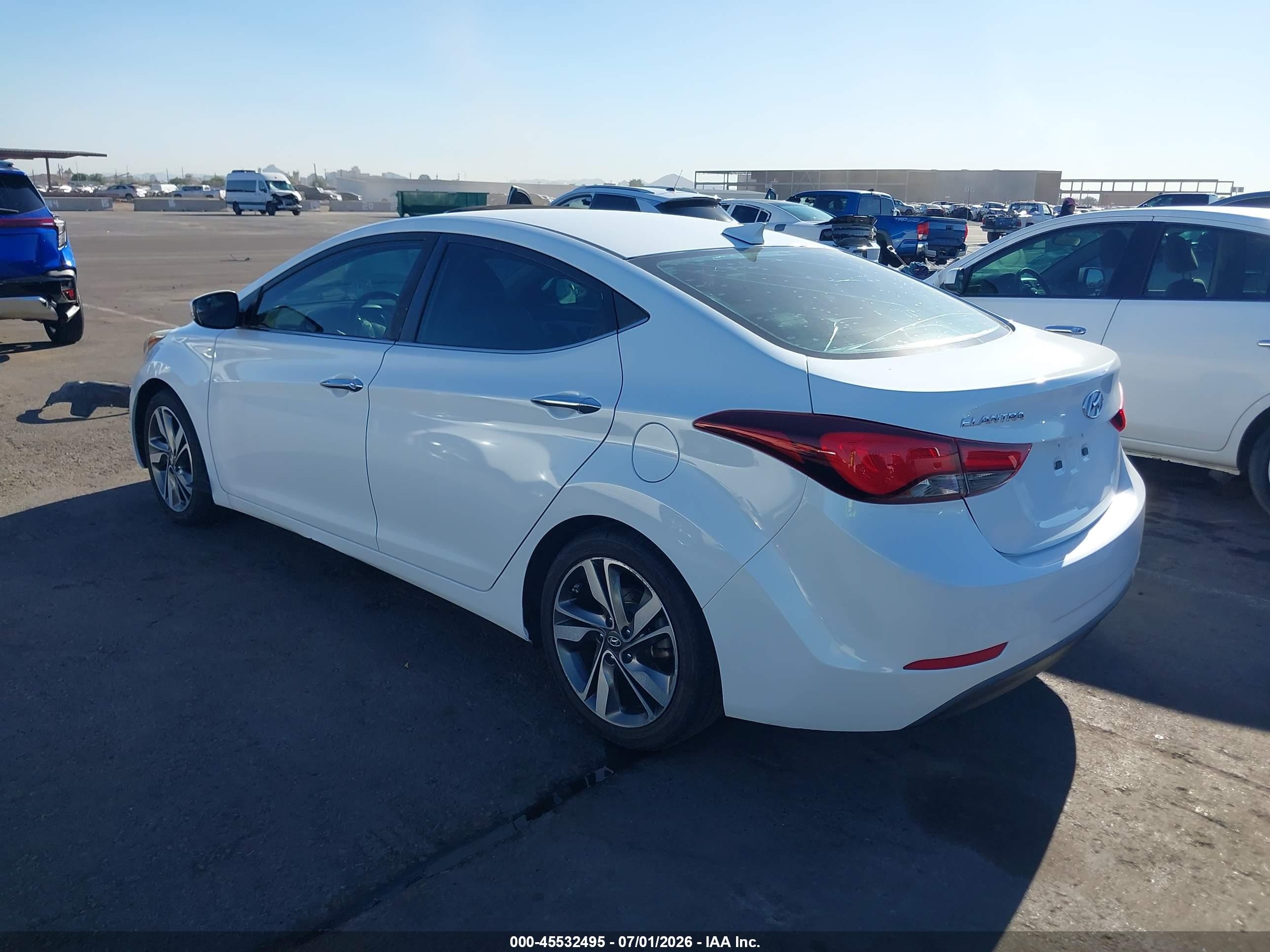 2015 Hyundai Elantra Limited White vin: 5NPDH4AE5FH560703