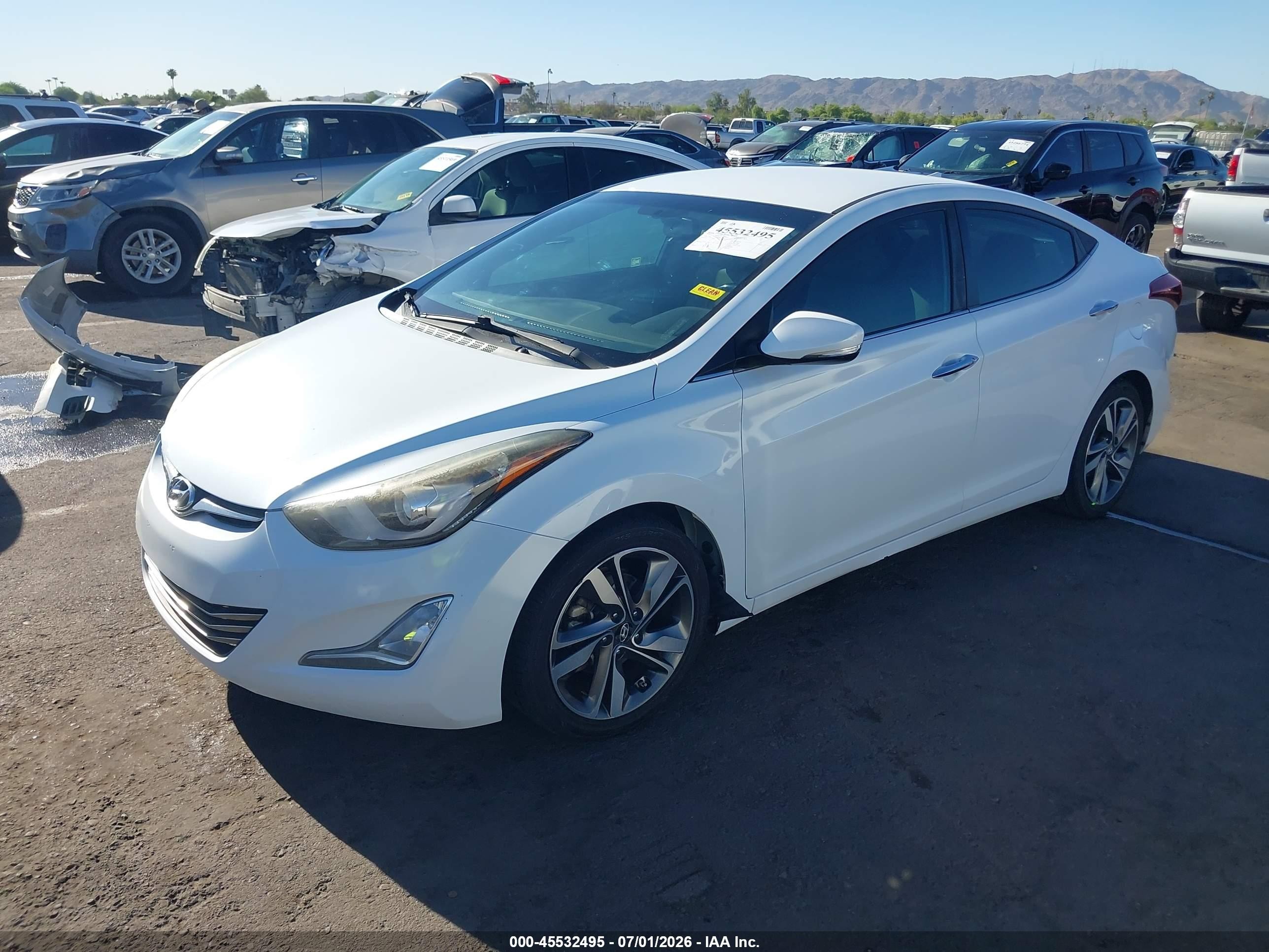 2015 Hyundai Elantra Limited White vin: 5NPDH4AE5FH560703