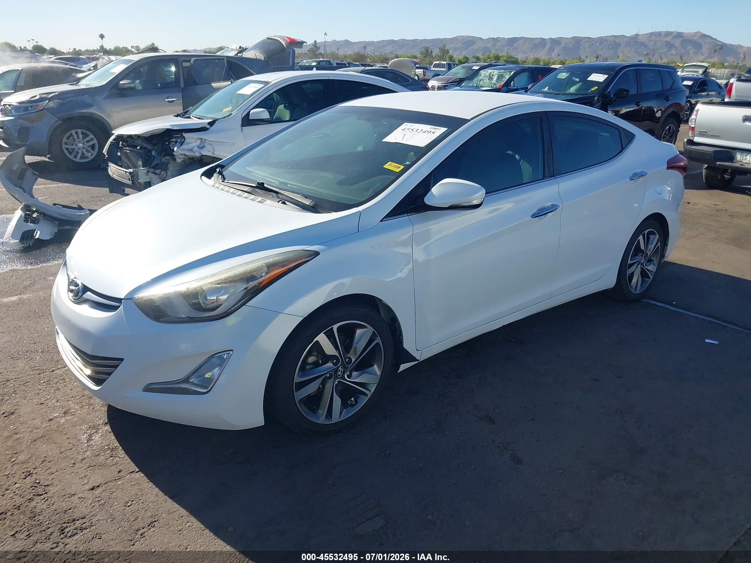 2015 Hyundai Elantra Limited White vin: 5NPDH4AE5FH560703