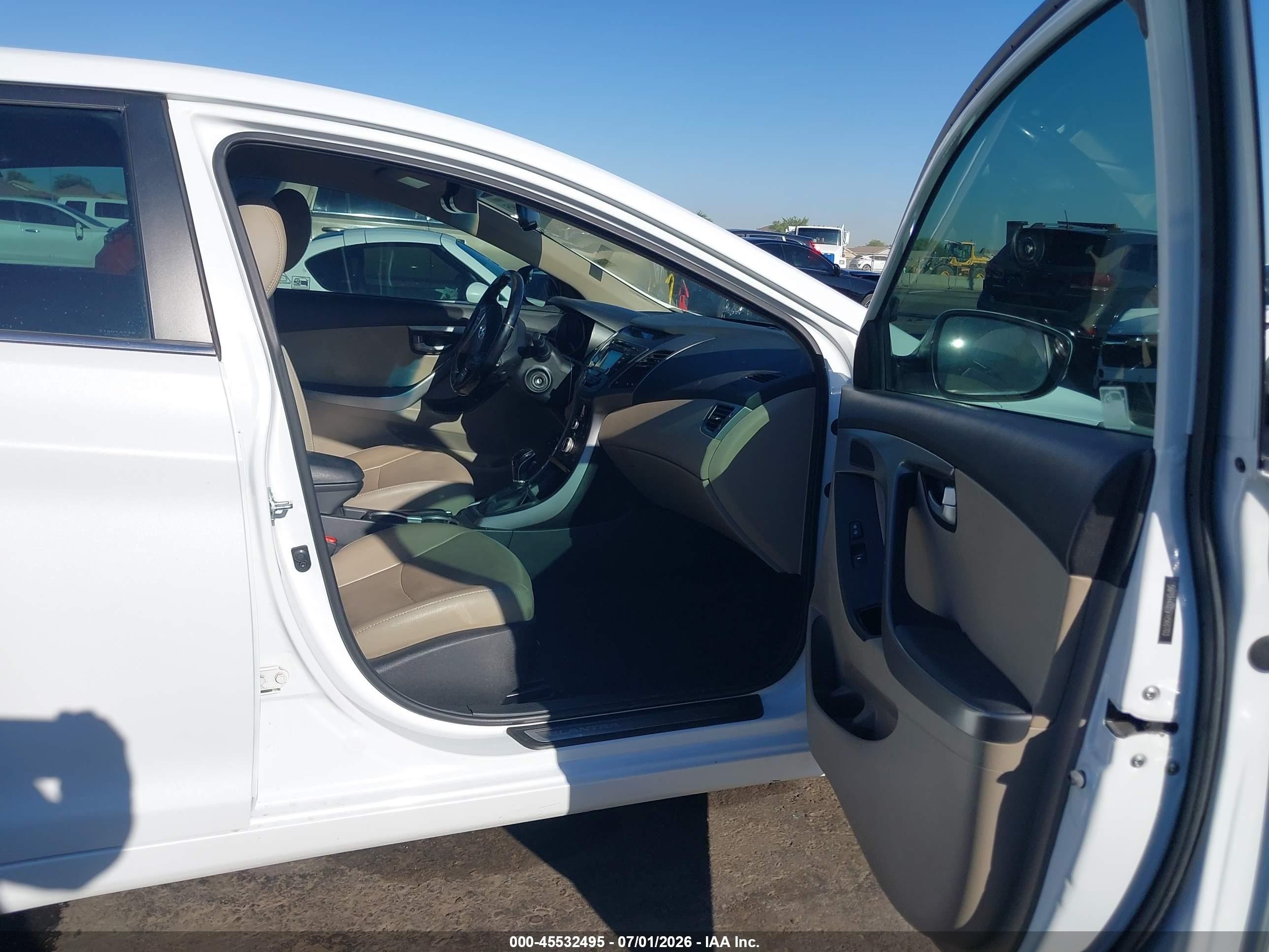 2015 Hyundai Elantra Limited White vin: 5NPDH4AE5FH560703