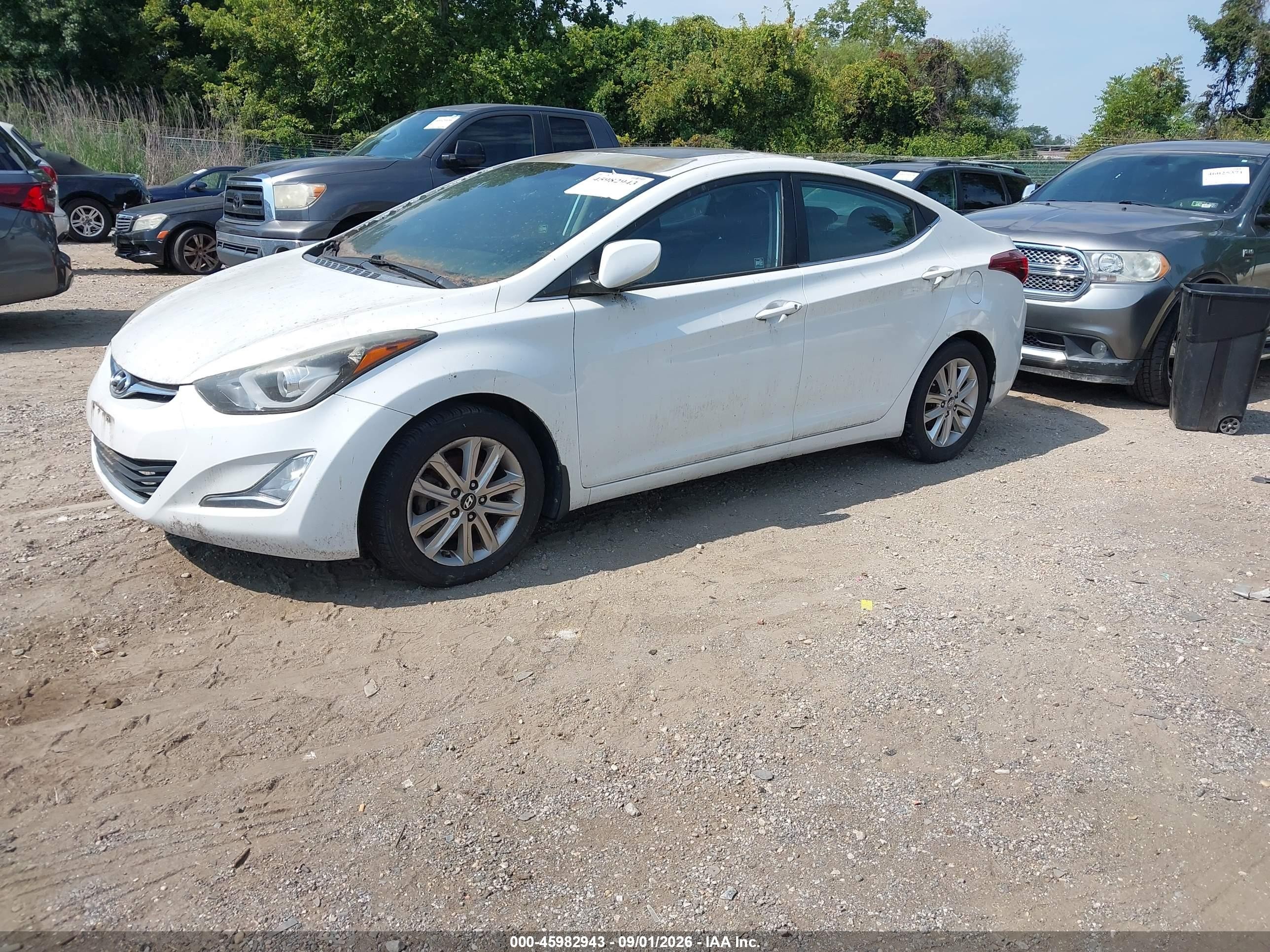 2015 Hyundai Elantra Se White vin: 5NPDH4AE5FH594351
