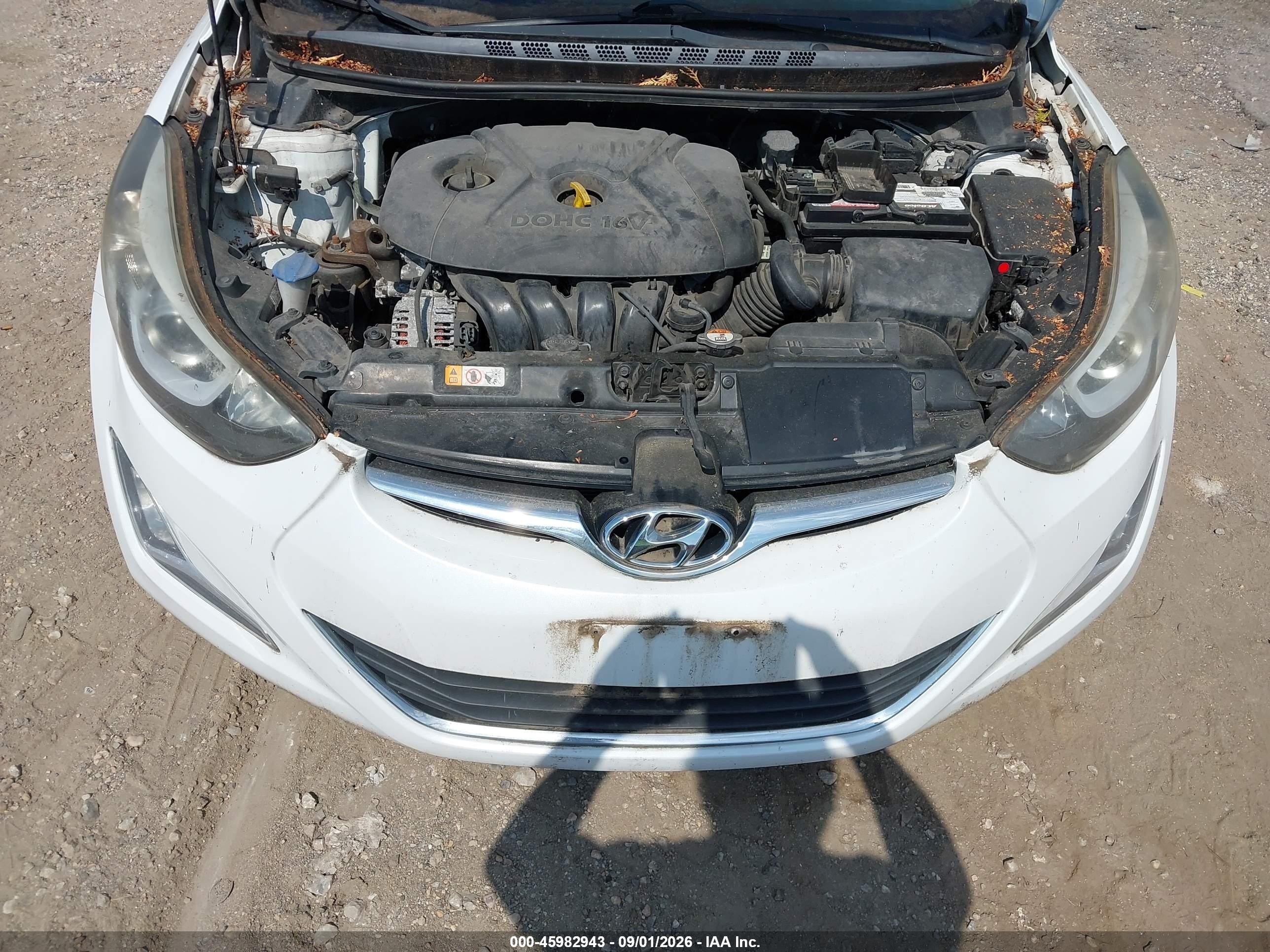 2015 Hyundai Elantra Se White vin: 5NPDH4AE5FH594351