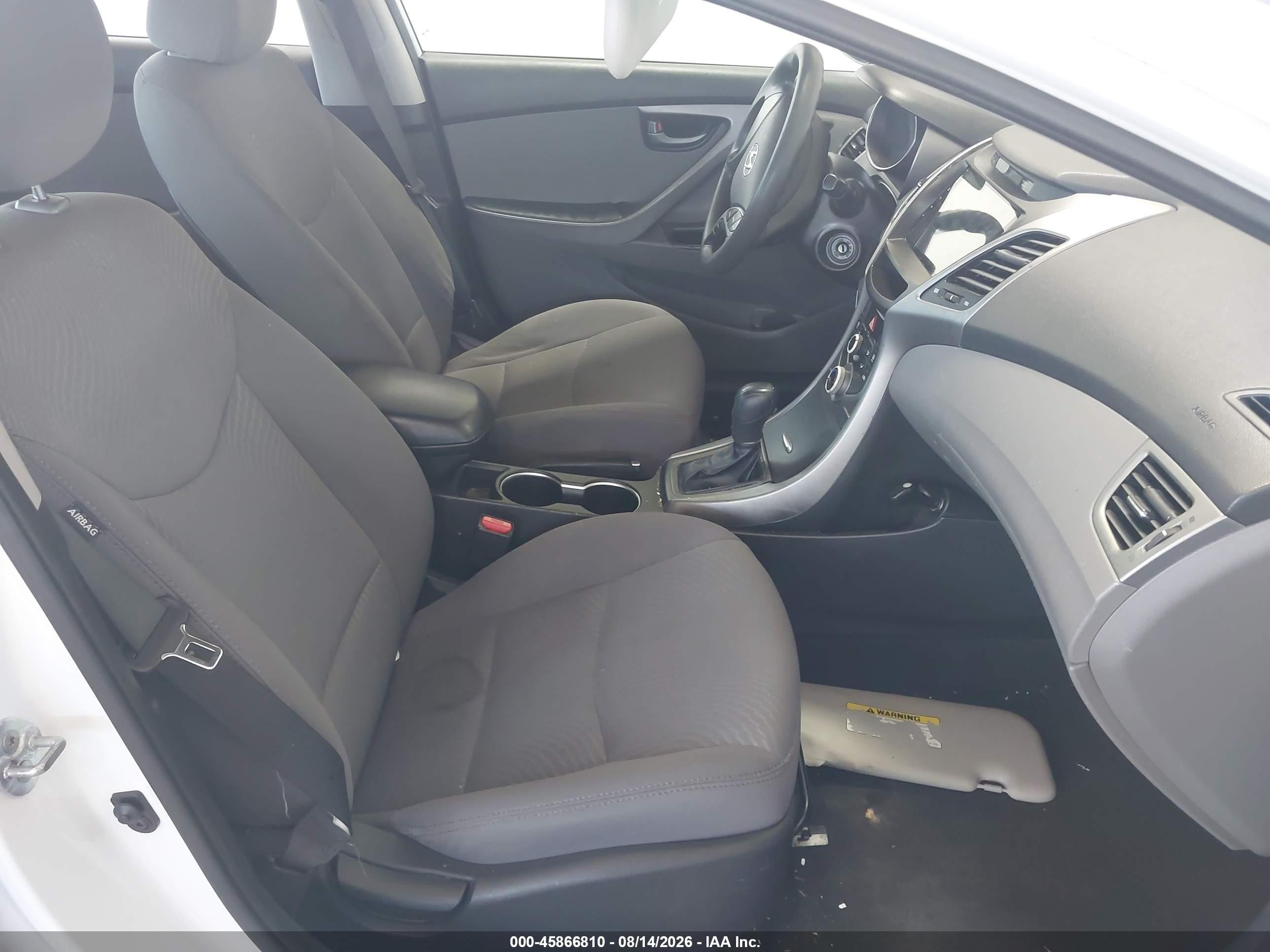 2015 Hyundai Elantra Se White vin: 5NPDH4AE5FH599484