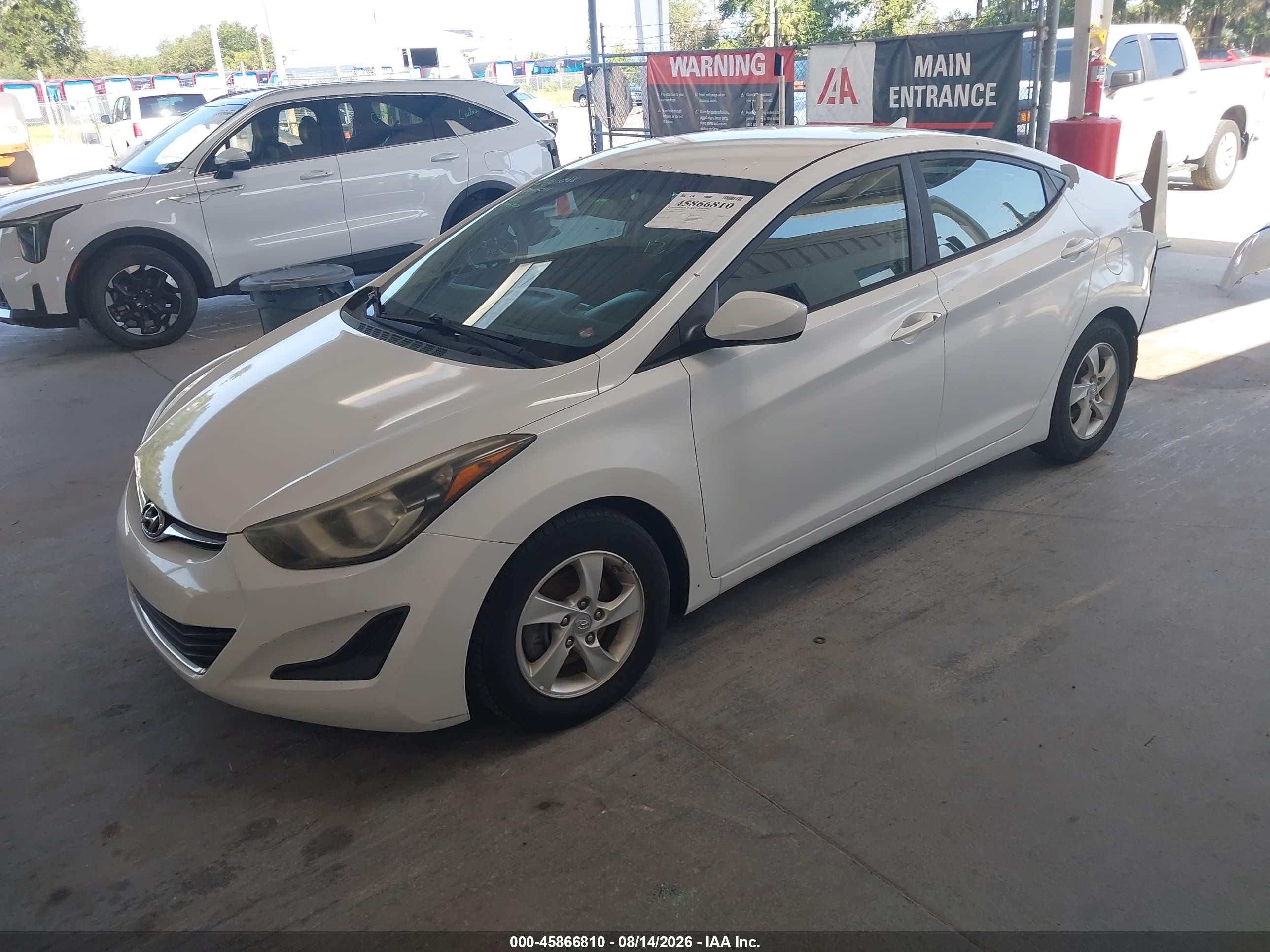 2015 Hyundai Elantra Se White vin: 5NPDH4AE5FH599484