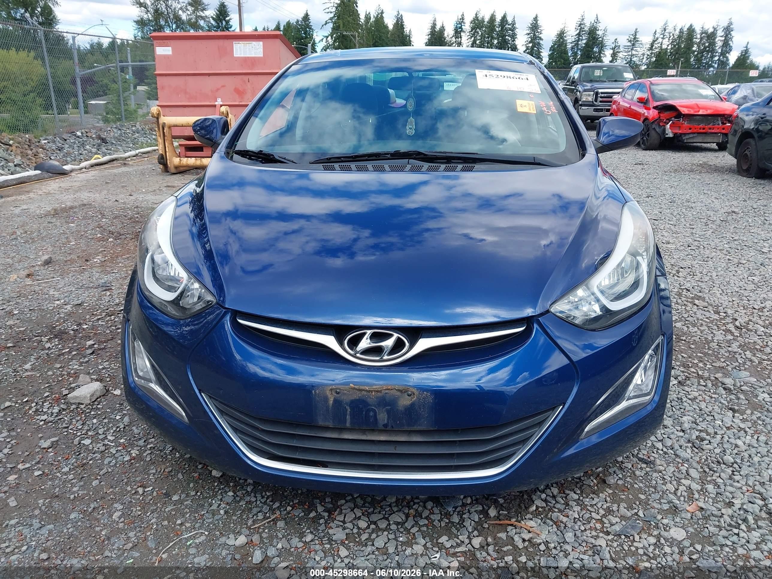 2015 Hyundai Elantra Se Blue vin: 5NPDH4AE5FH624805