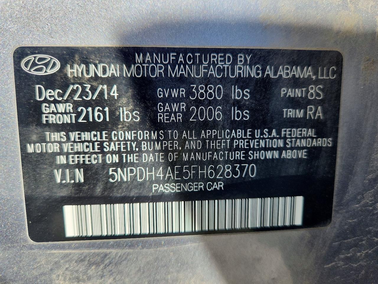 2015 Hyundai Elantra Se Серебряный vin: 5NPDH4AE5FH628370
