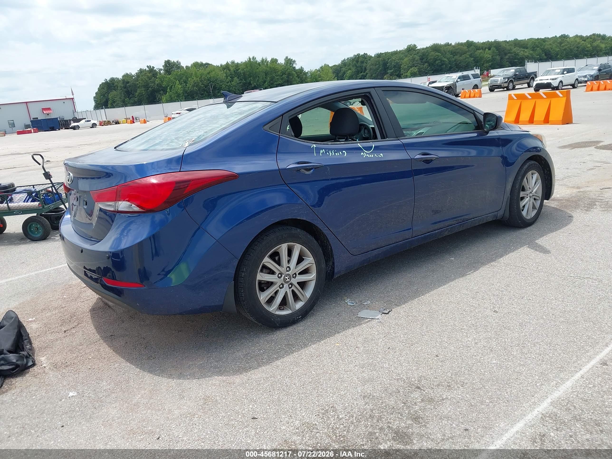 2015 Hyundai Elantra Se Синий vin: 5NPDH4AE5FH630605