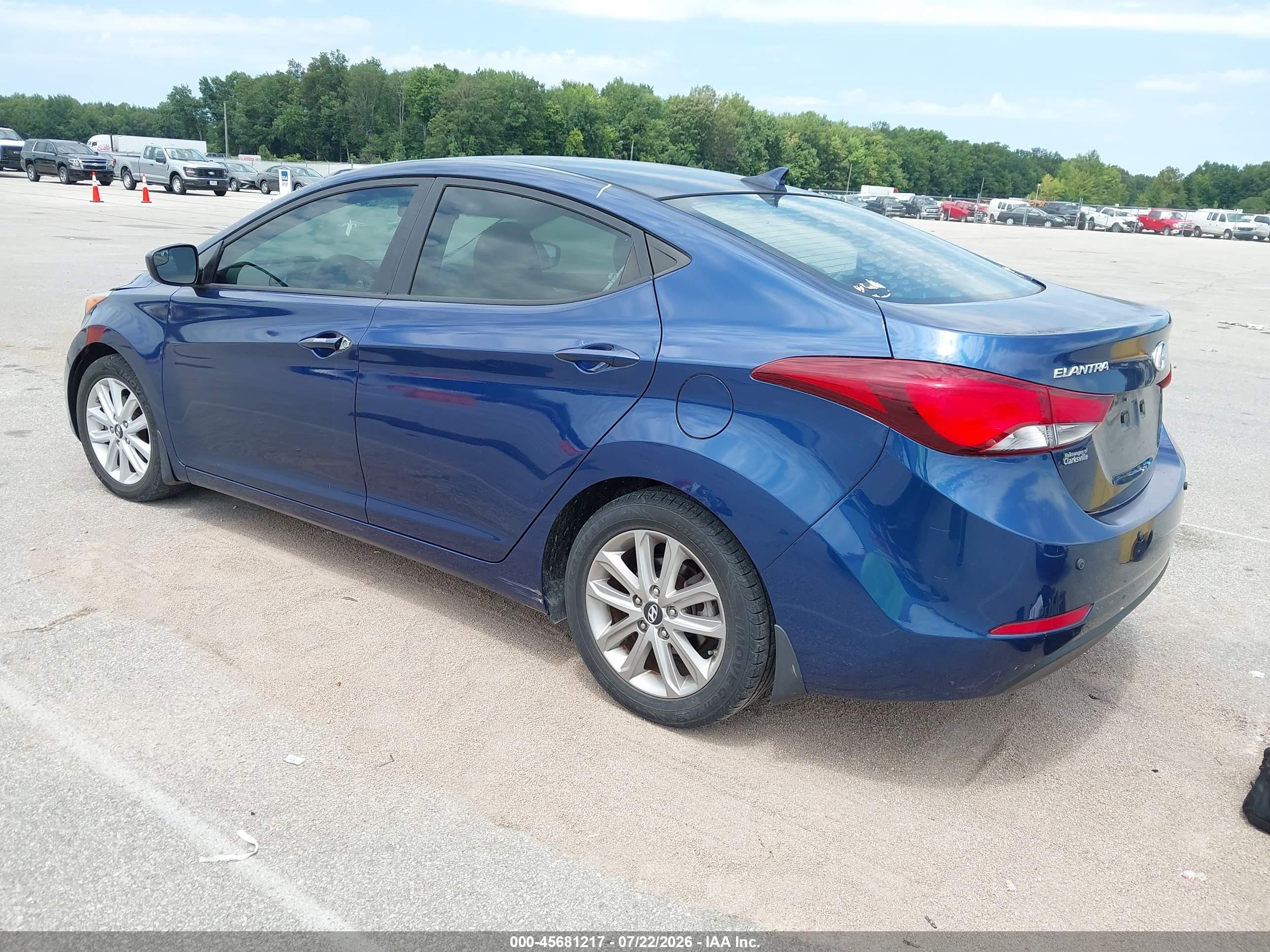 2015 Hyundai Elantra Se Синий vin: 5NPDH4AE5FH630605