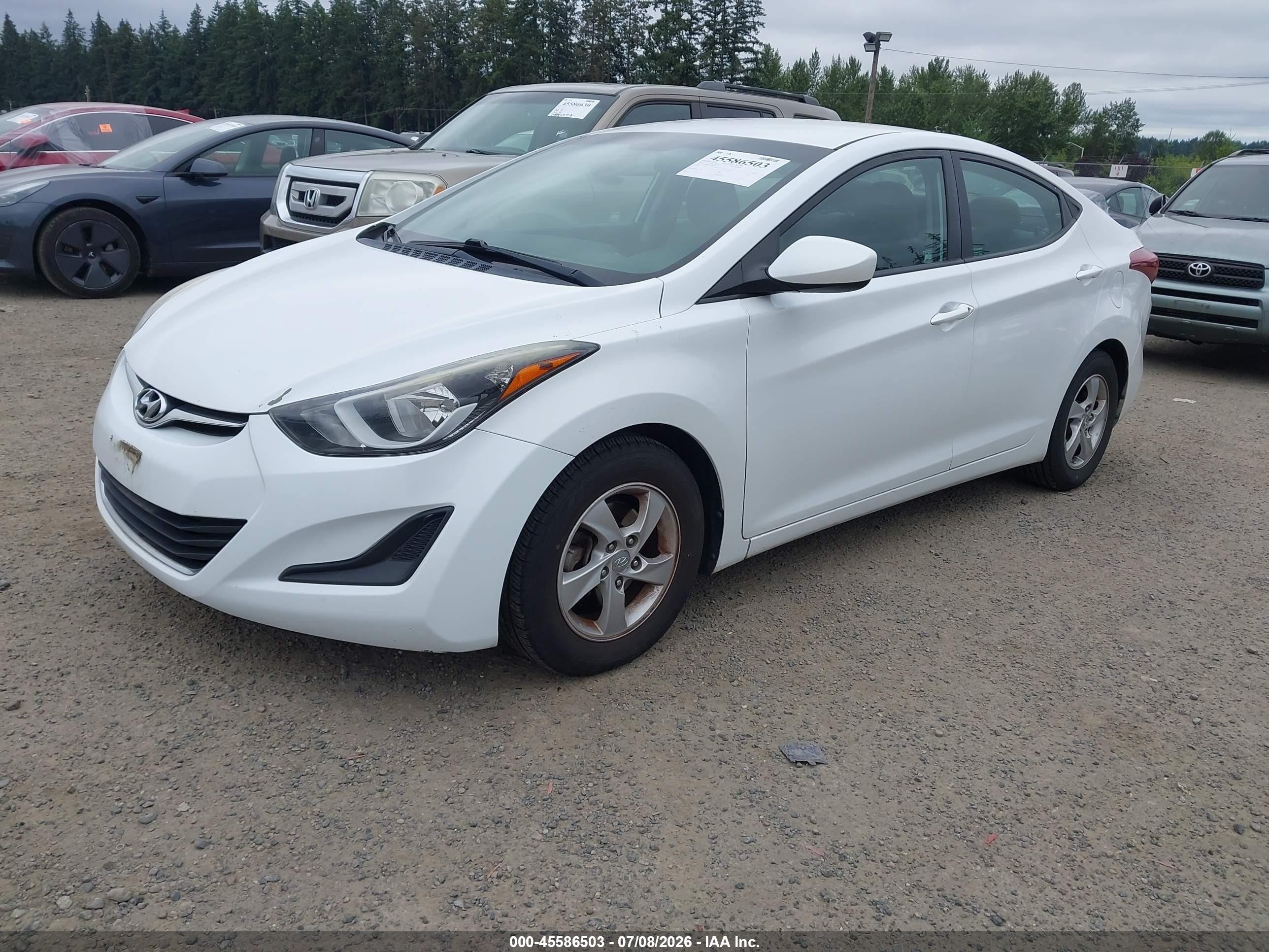 2015 Hyundai Elantra Se White vin: 5NPDH4AE5FH652376