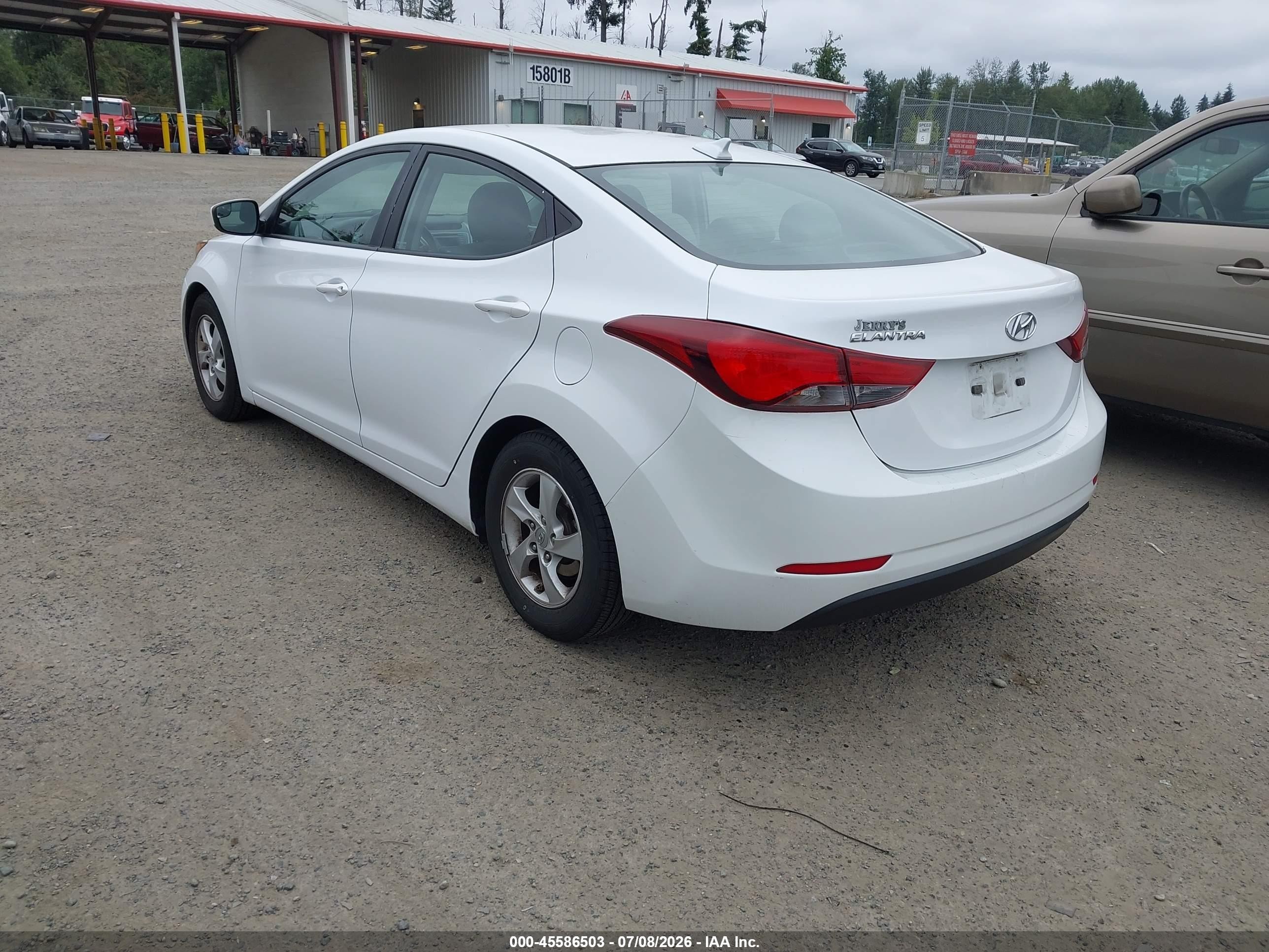 2015 Hyundai Elantra Se White vin: 5NPDH4AE5FH652376