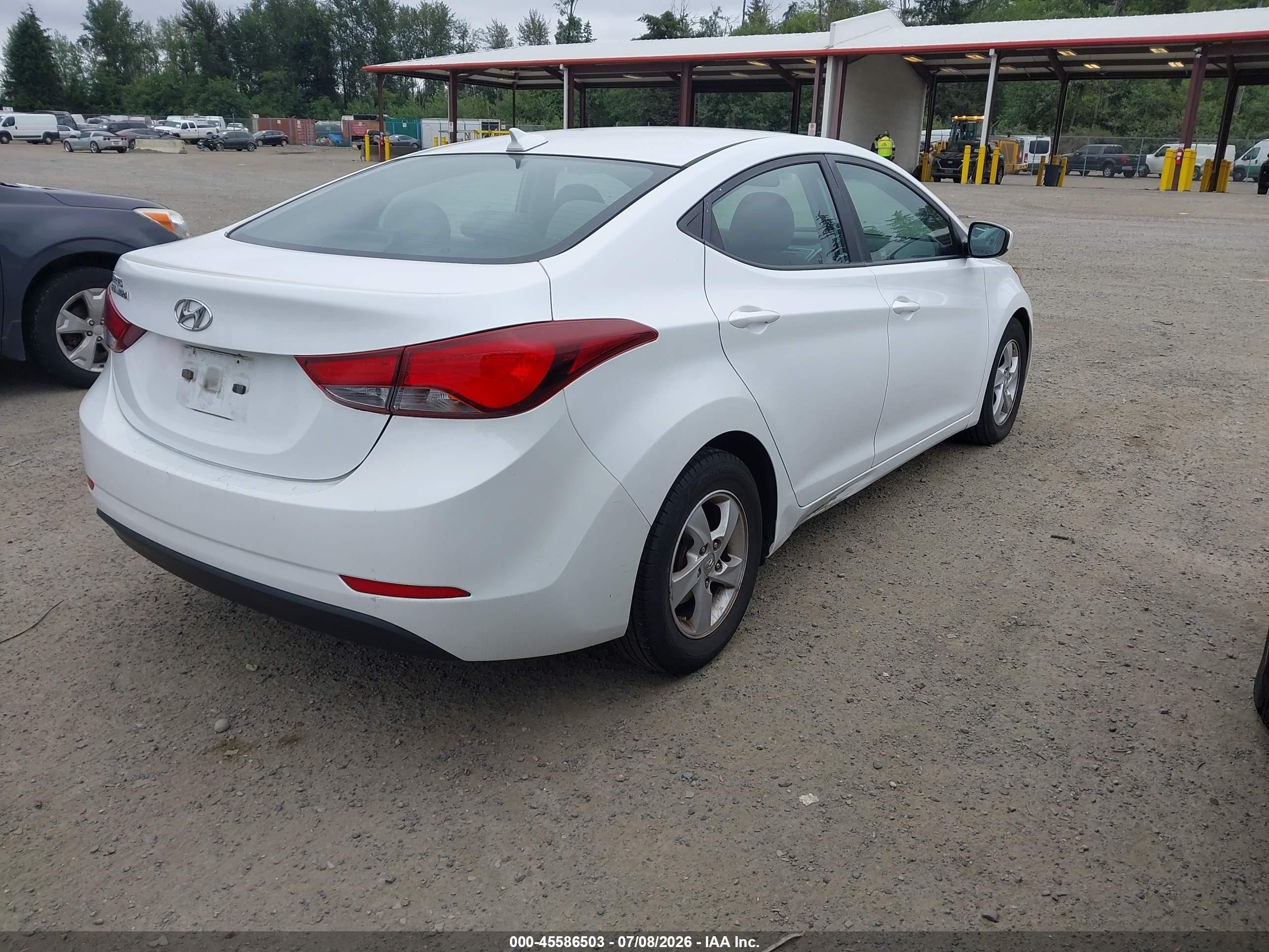 2015 Hyundai Elantra Se White vin: 5NPDH4AE5FH652376