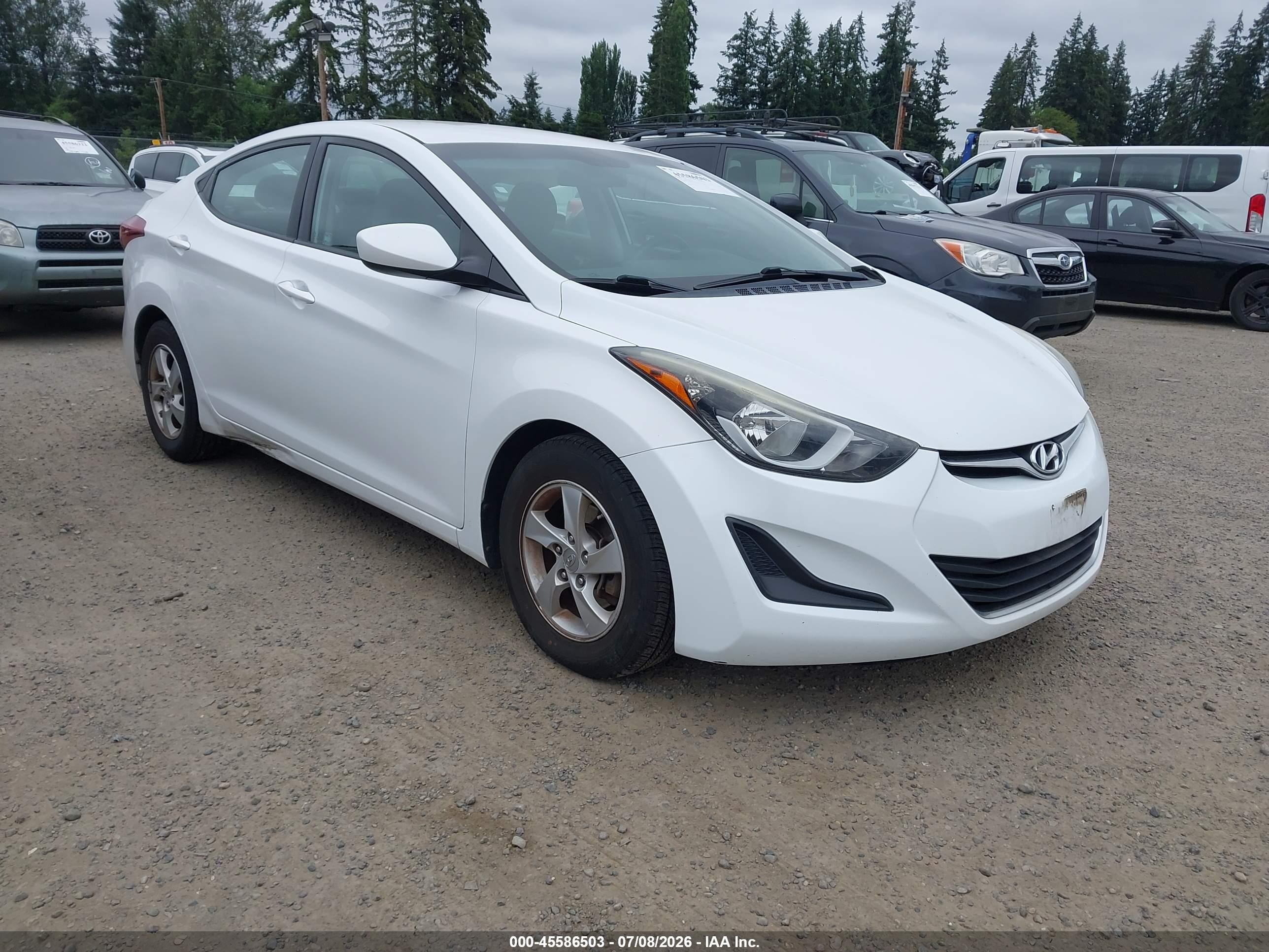 2015 Hyundai Elantra Se White vin: 5NPDH4AE5FH652376