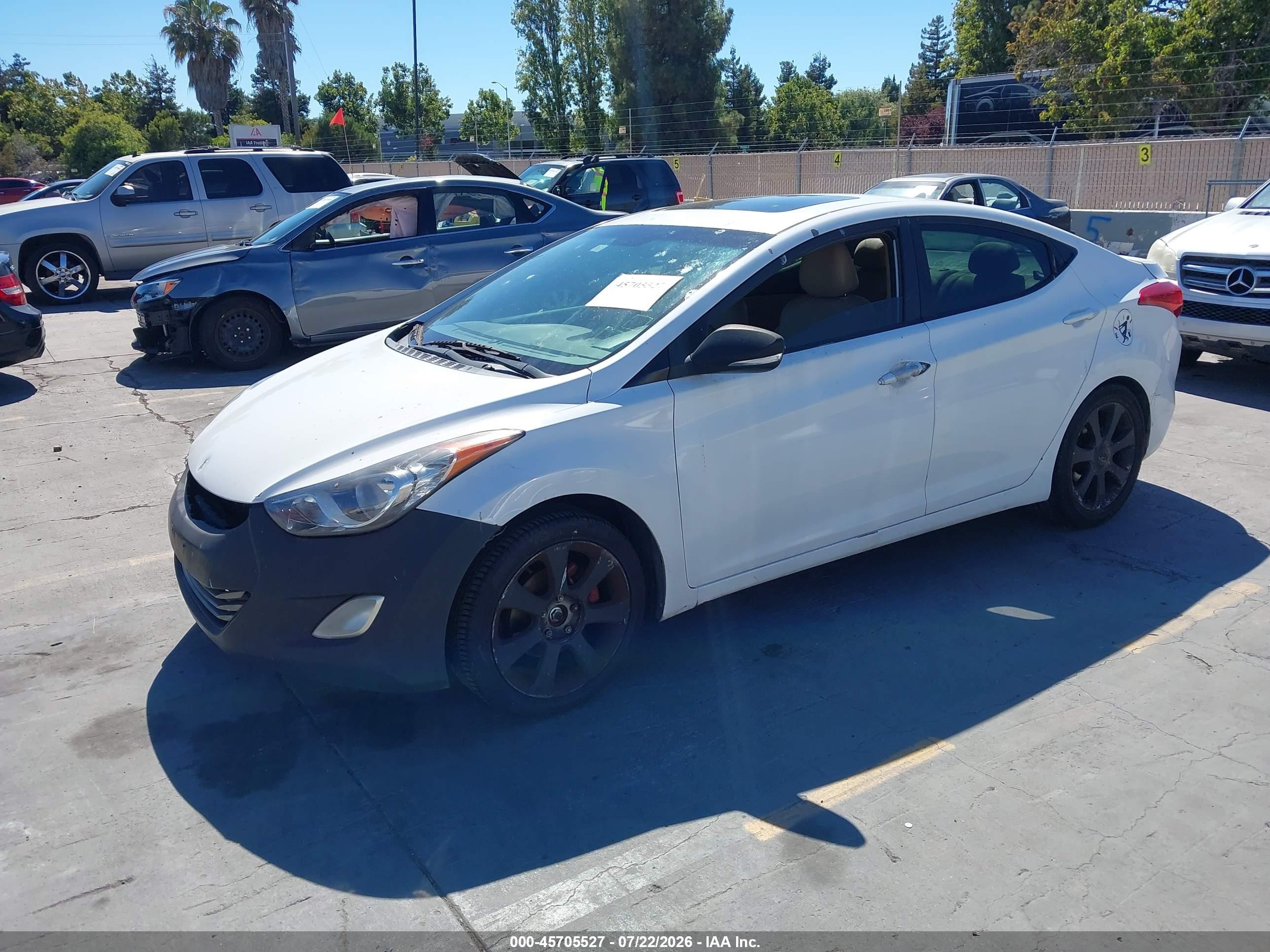 2011 Hyundai Elantra Limited White vin: 5NPDH4AE6BH012526