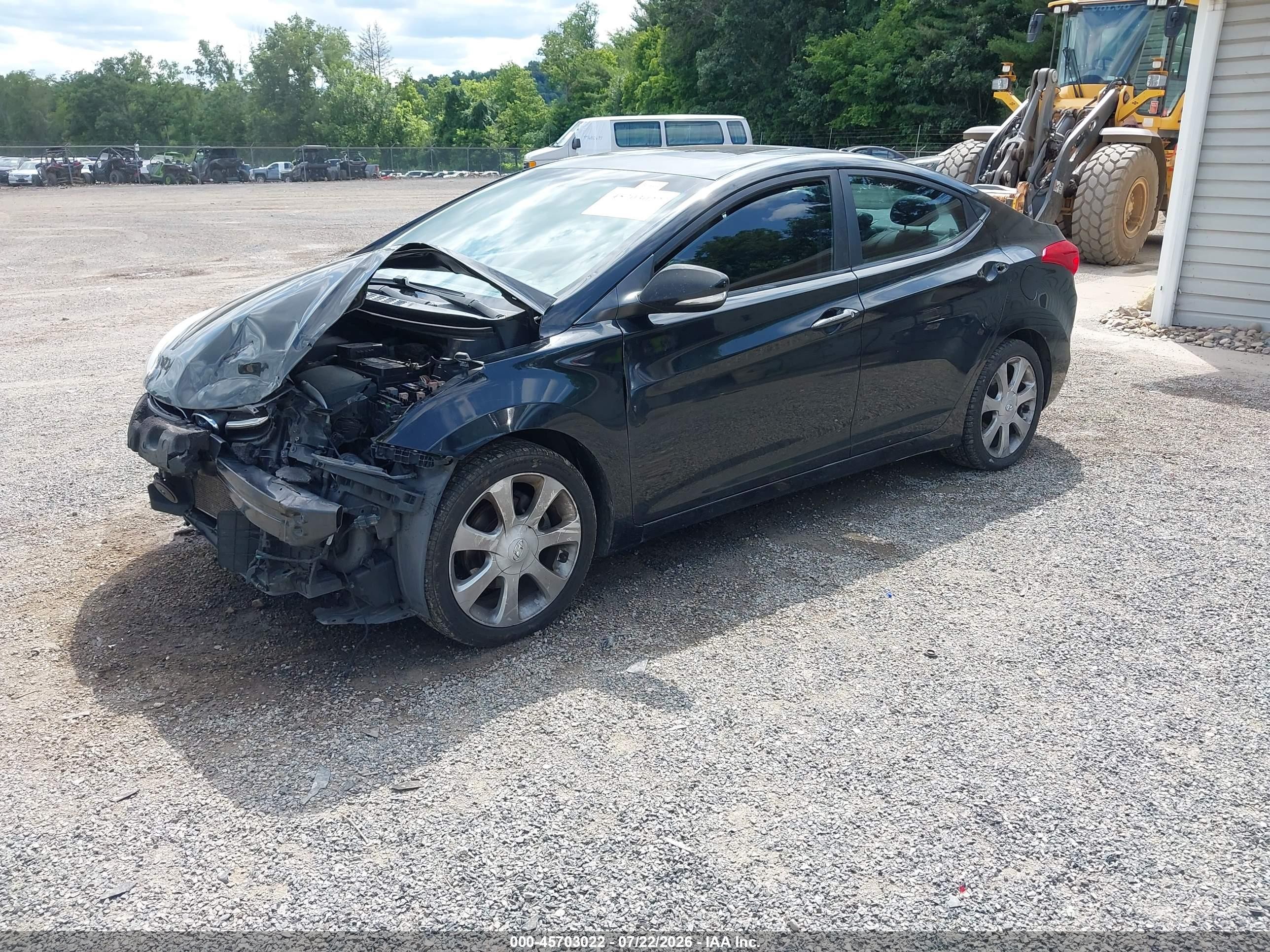 2011 Hyundai Elantra Limited Black vin: 5NPDH4AE6BH034669