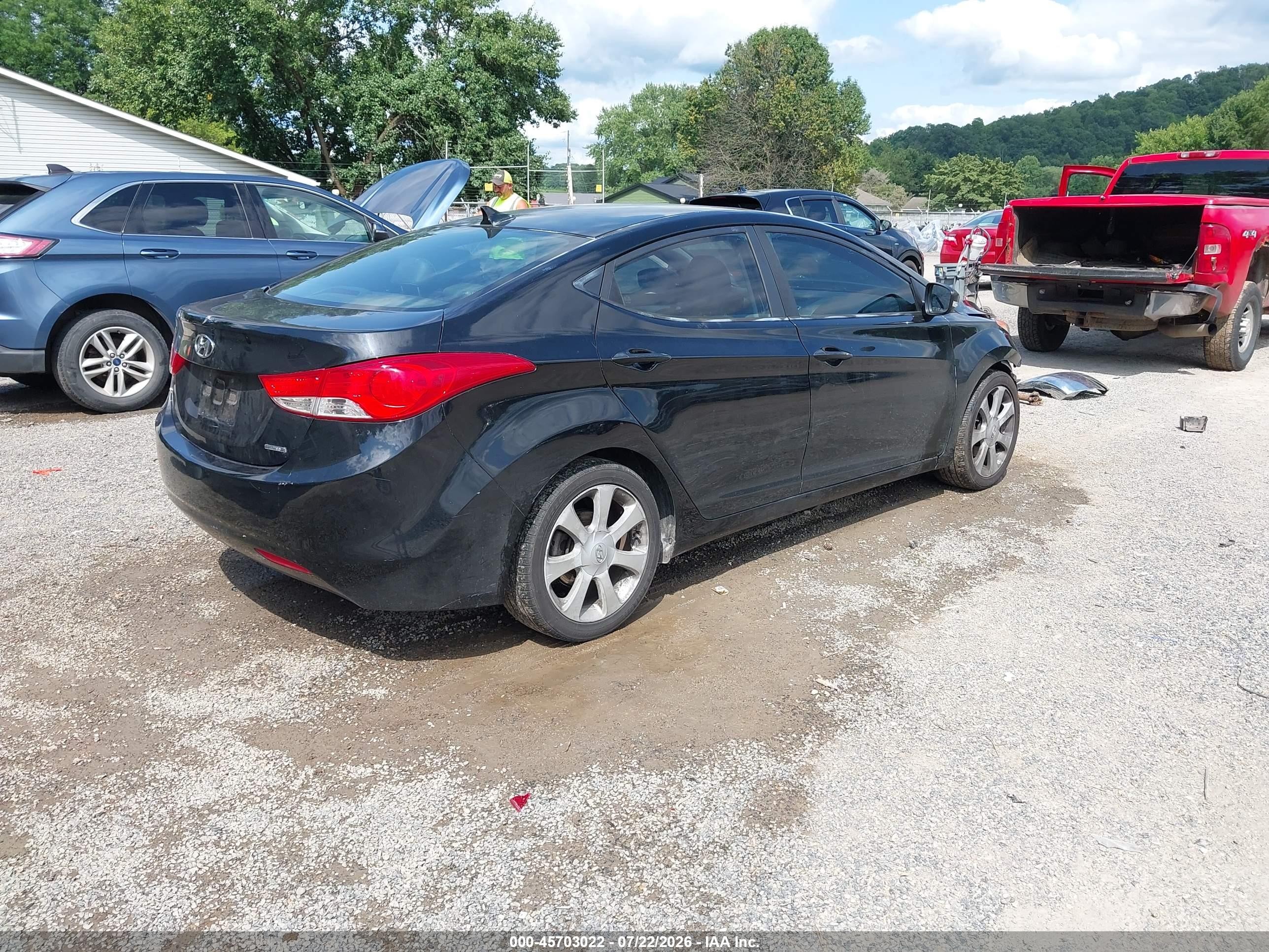 2011 Hyundai Elantra Limited Black vin: 5NPDH4AE6BH034669