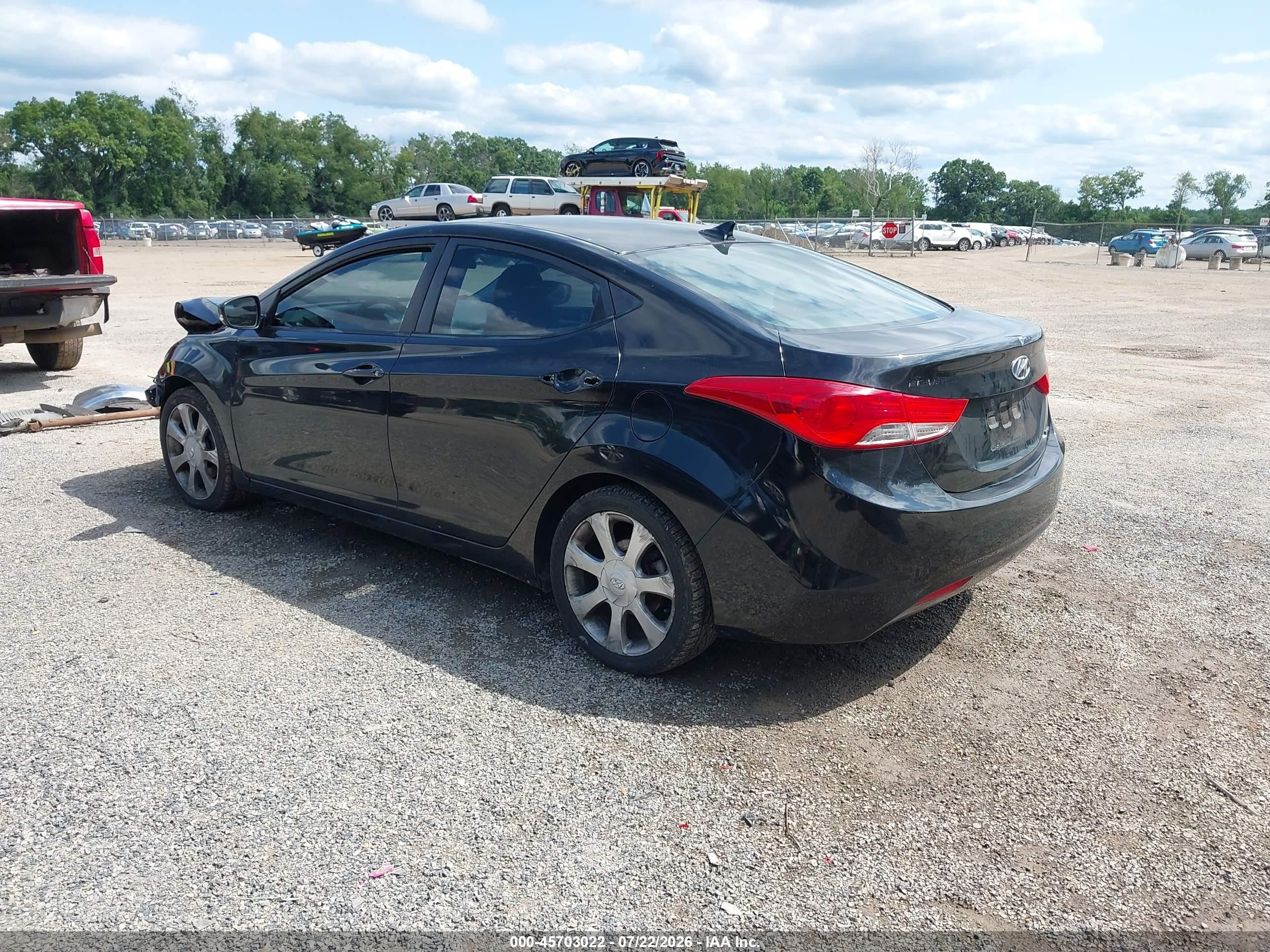 2011 Hyundai Elantra Limited Black vin: 5NPDH4AE6BH034669