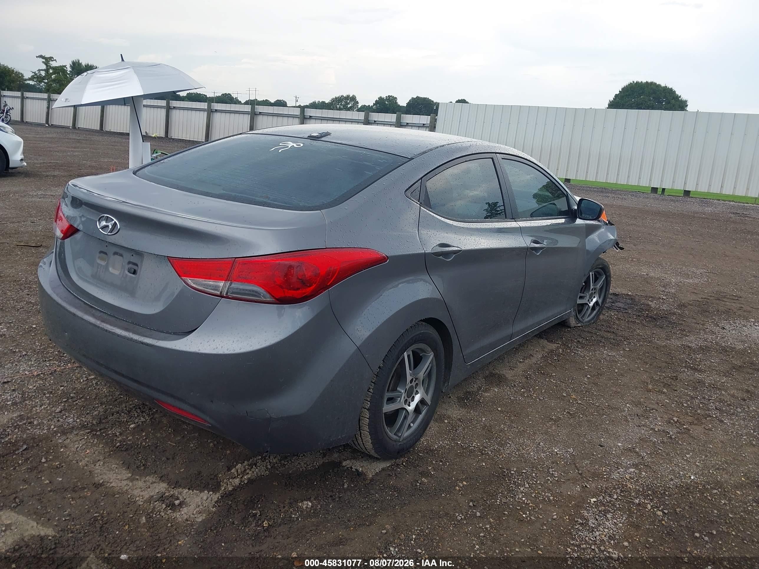 2012 Hyundai Elantra Gls Gray vin: 5NPDH4AE6CH061730