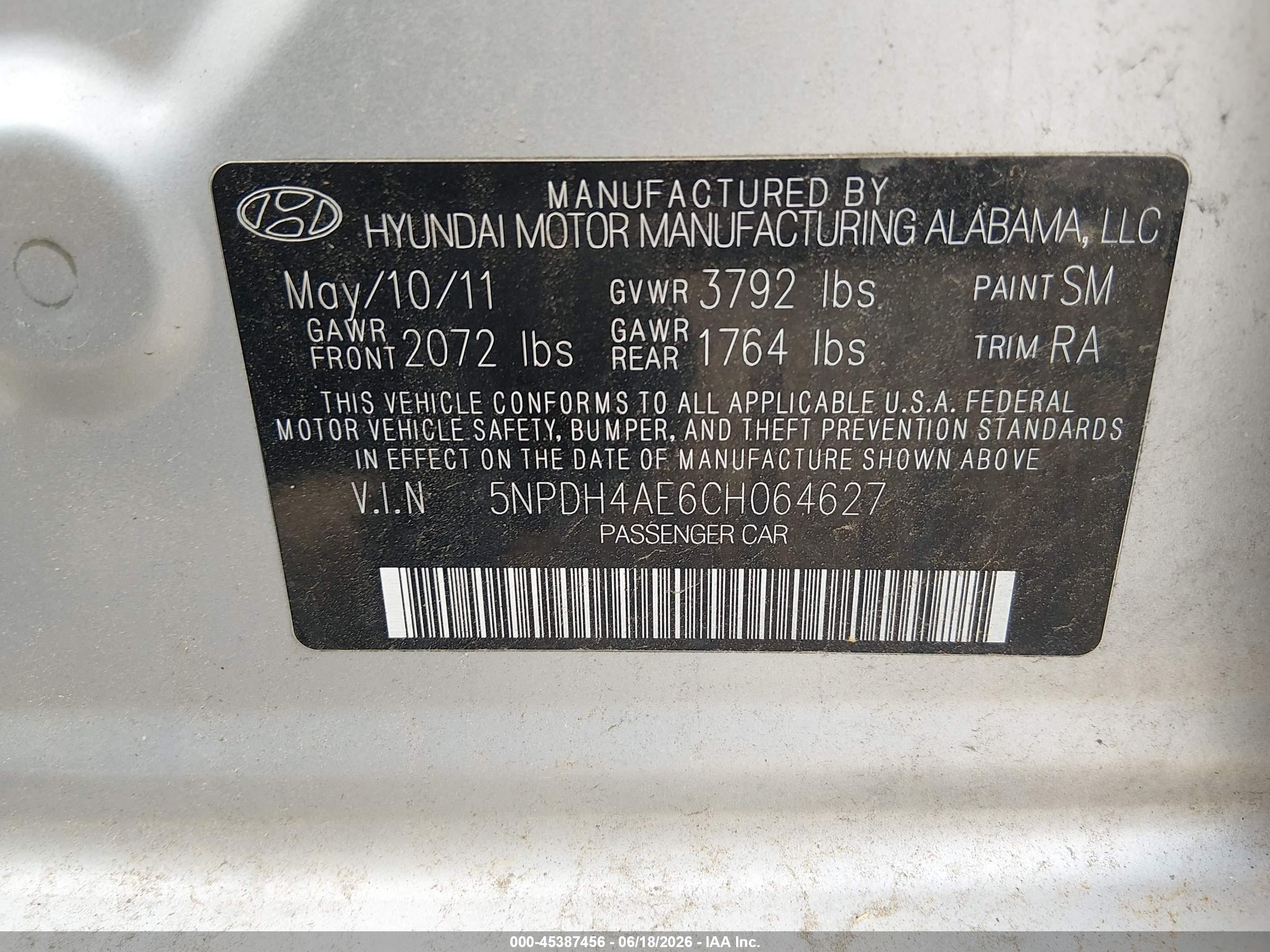 2012 Hyundai Elantra Gls Silver vin: 5NPDH4AE6CH064627