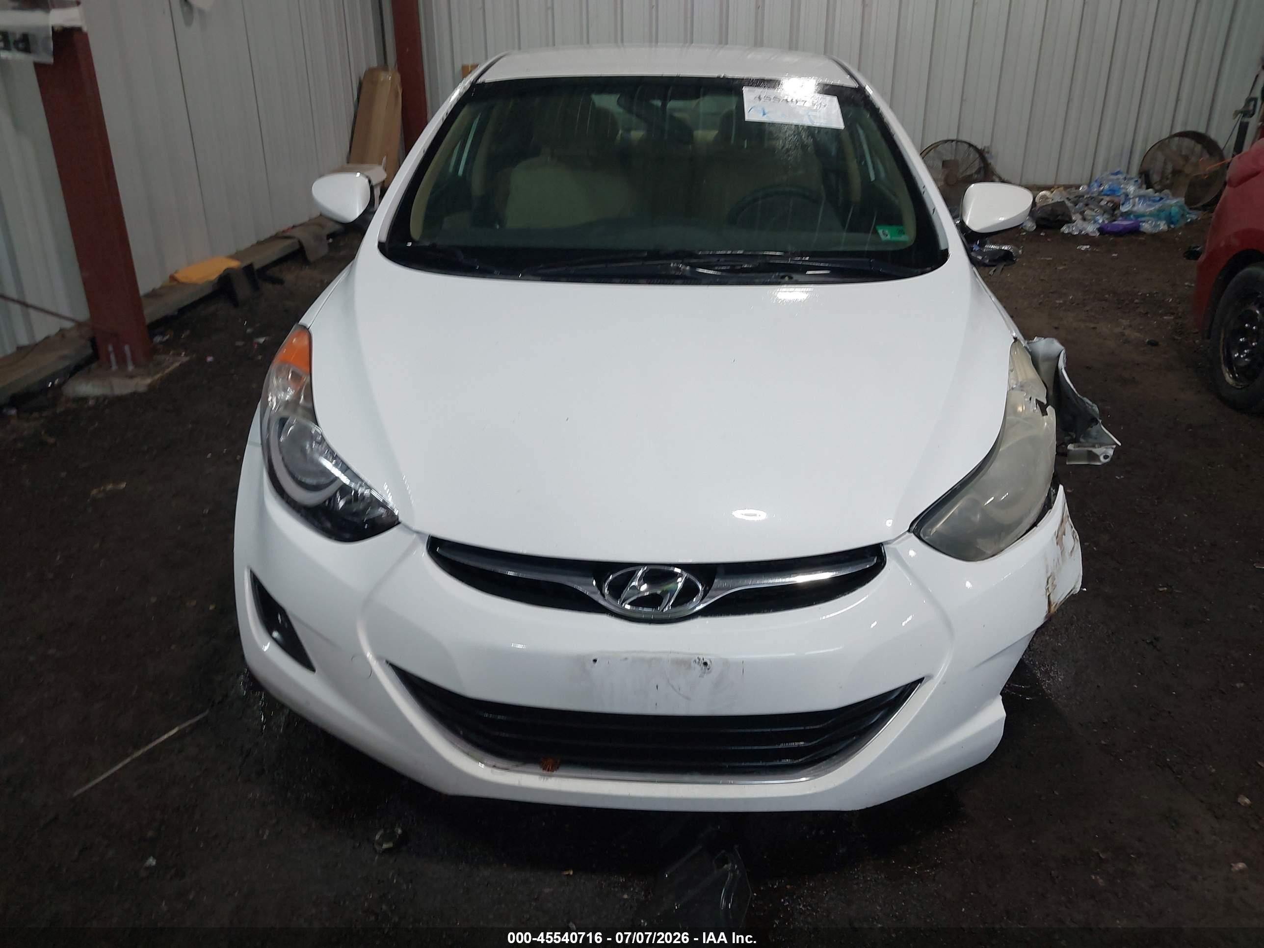 2012 Hyundai Elantra Gls White vin: 5NPDH4AE6CH066880