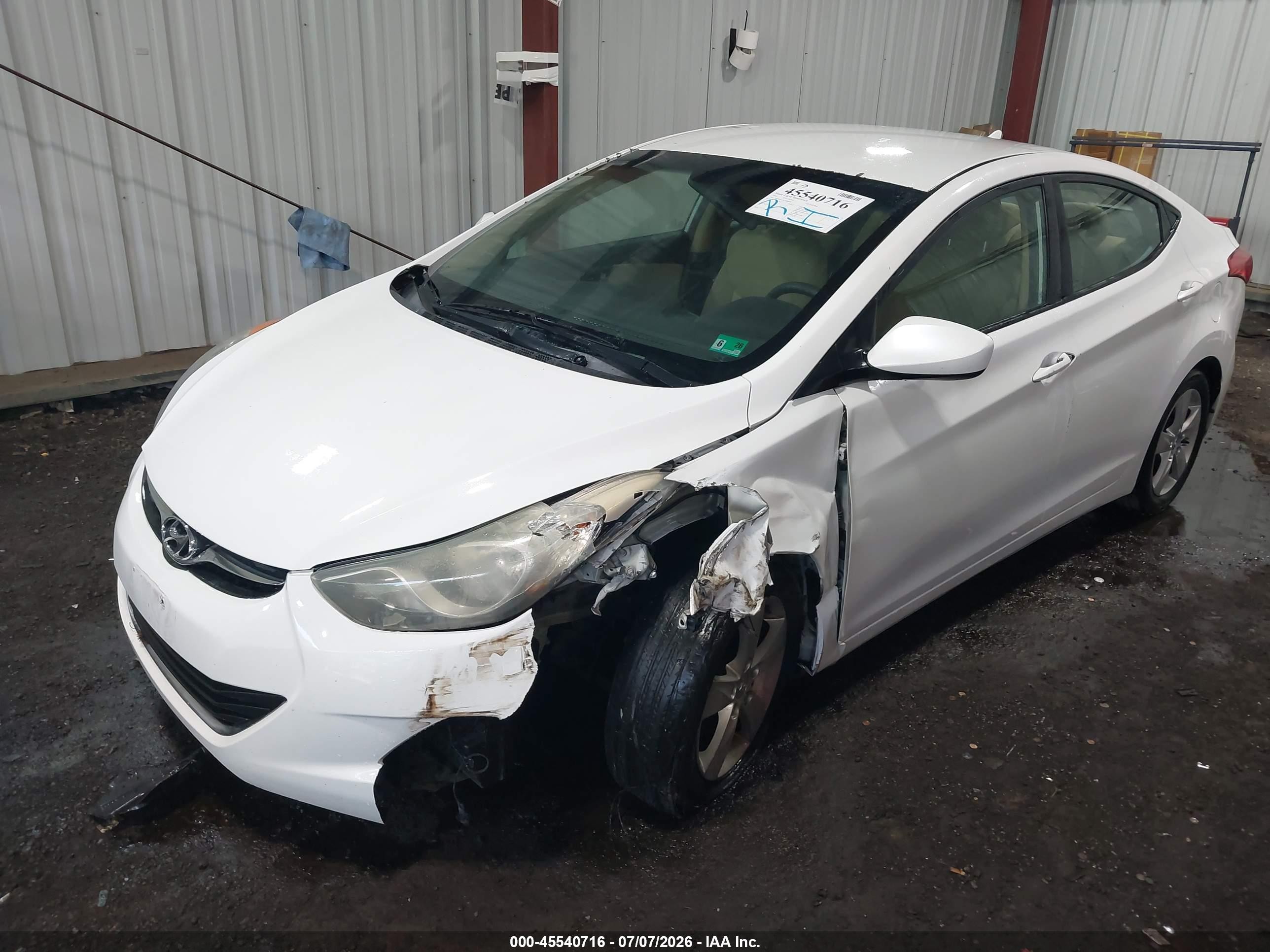 2012 Hyundai Elantra Gls White vin: 5NPDH4AE6CH066880